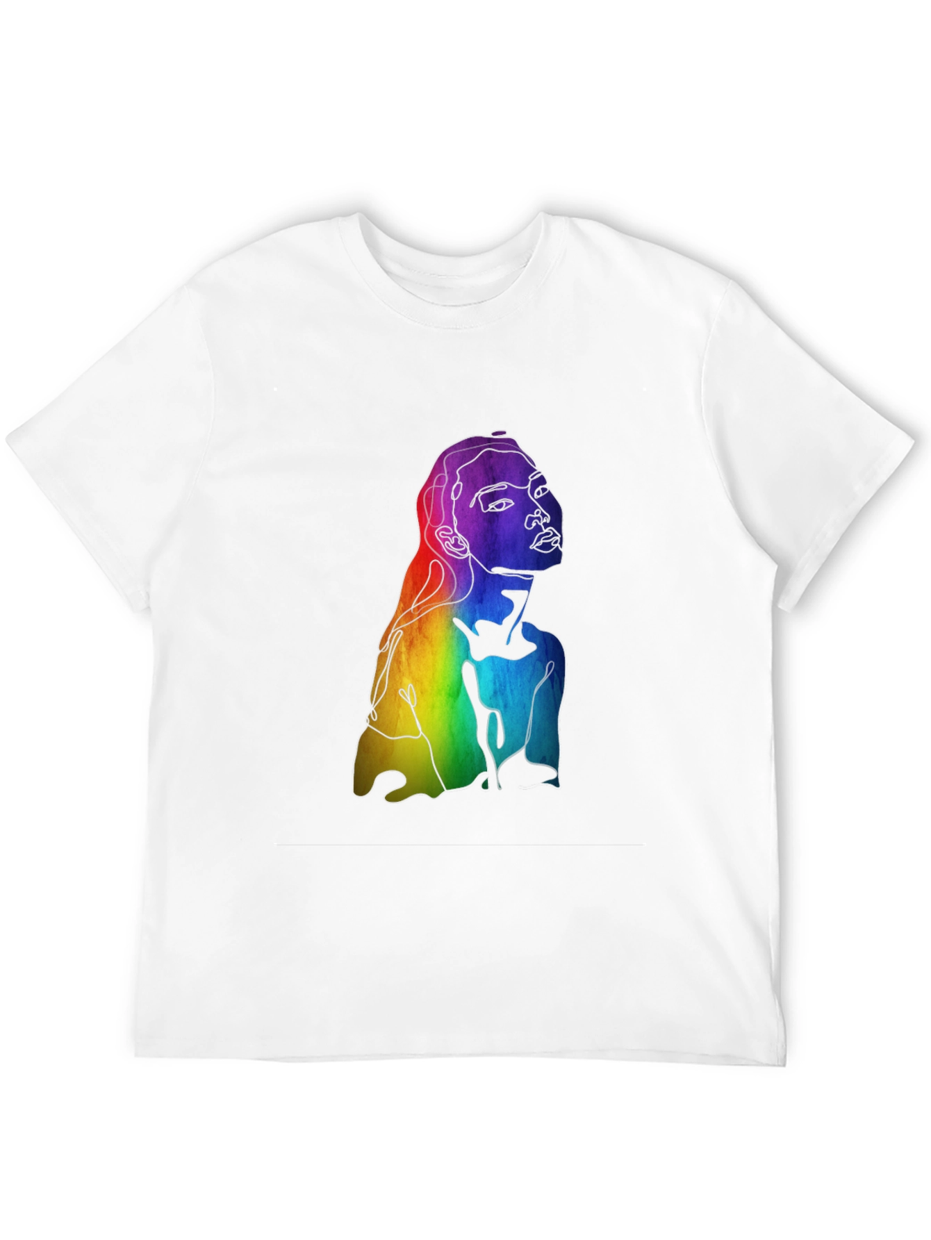 Black Rainbow Woman Graphic Tee - Black Cotton Blend view 12