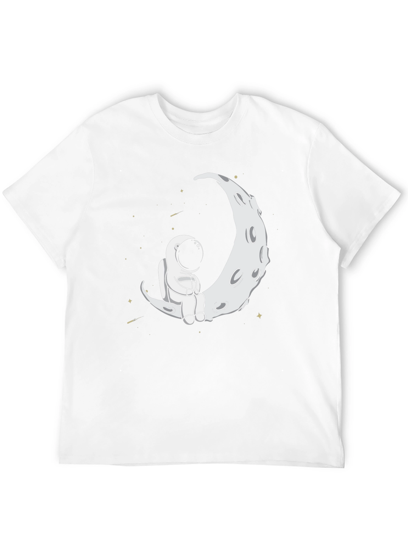 Black Astronaut Moon Graphic Tee - Black Casual Shirt view 12