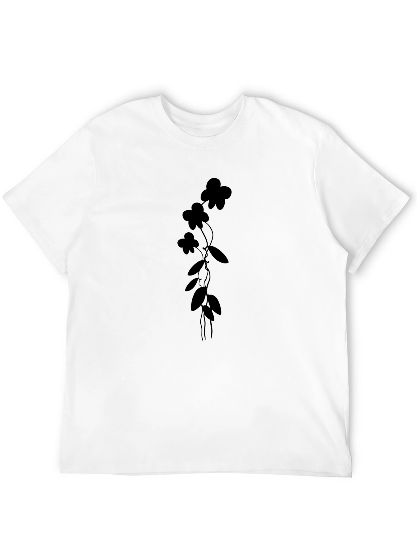 Black Floral Vine Graphic Tee - Modern Style - 12