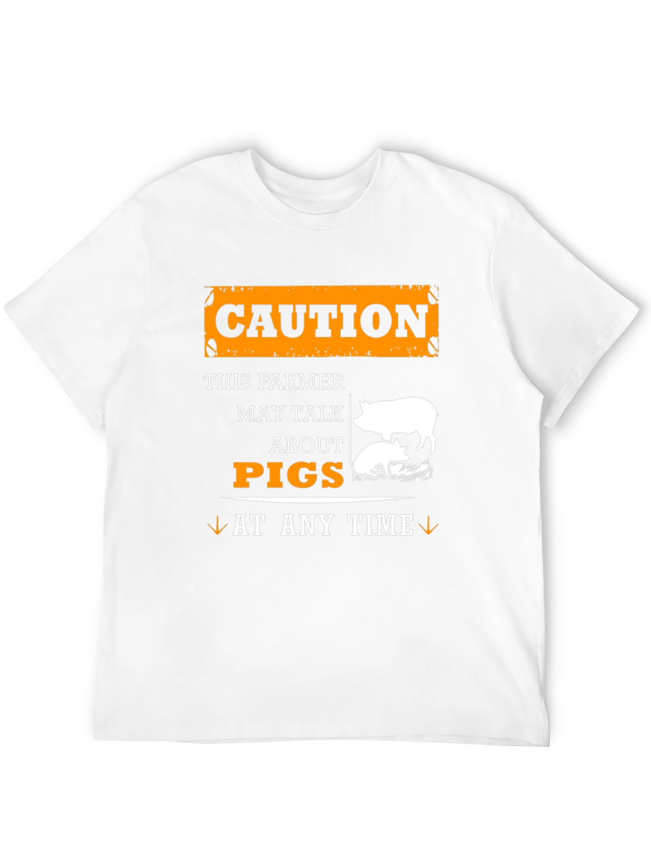Black Caution Farmer May Talk About Pigs T-Shirt view 12