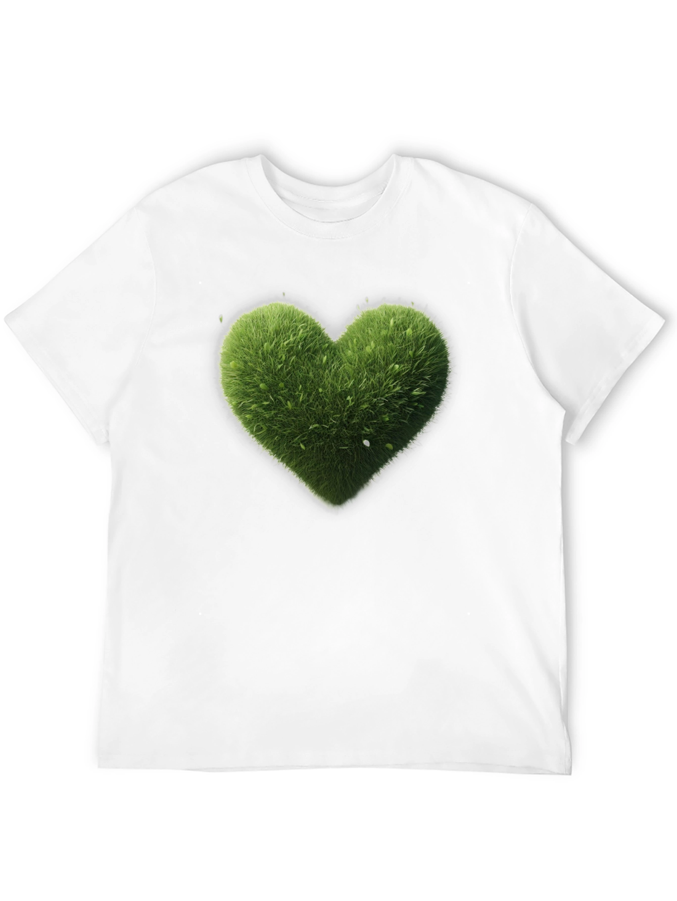 Black Green Heart Graphic Tee - Black Cotton T-Shirt view 12