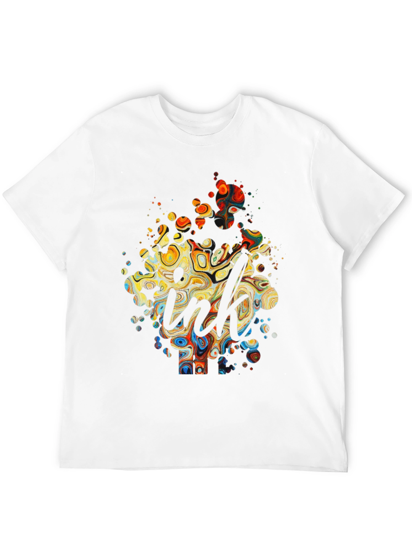 Black Abstract Ink Splatter Graphic Tee view 12