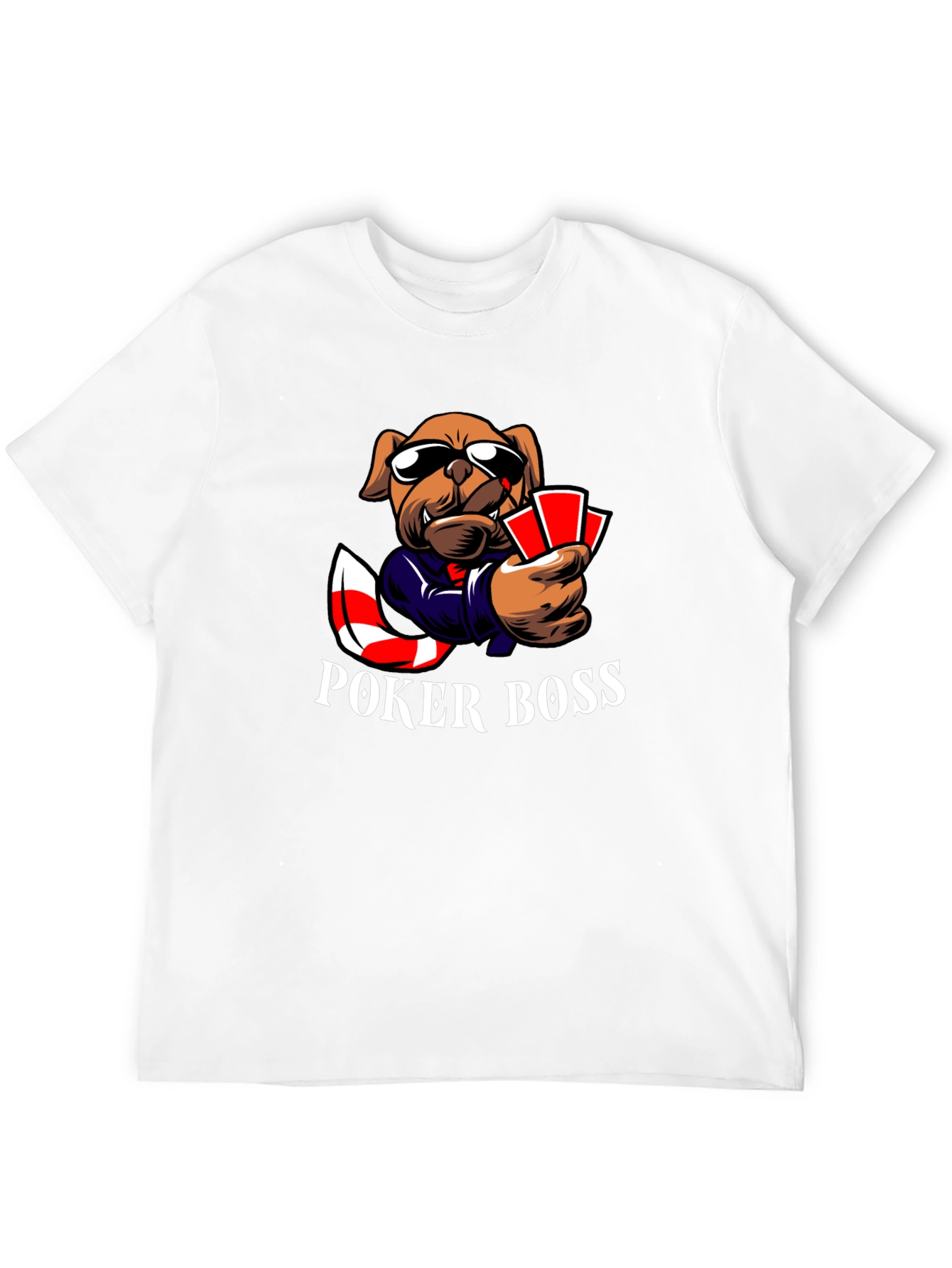 Black Poker Boss Dog Graphic T-Shirt - Playful Design view 12