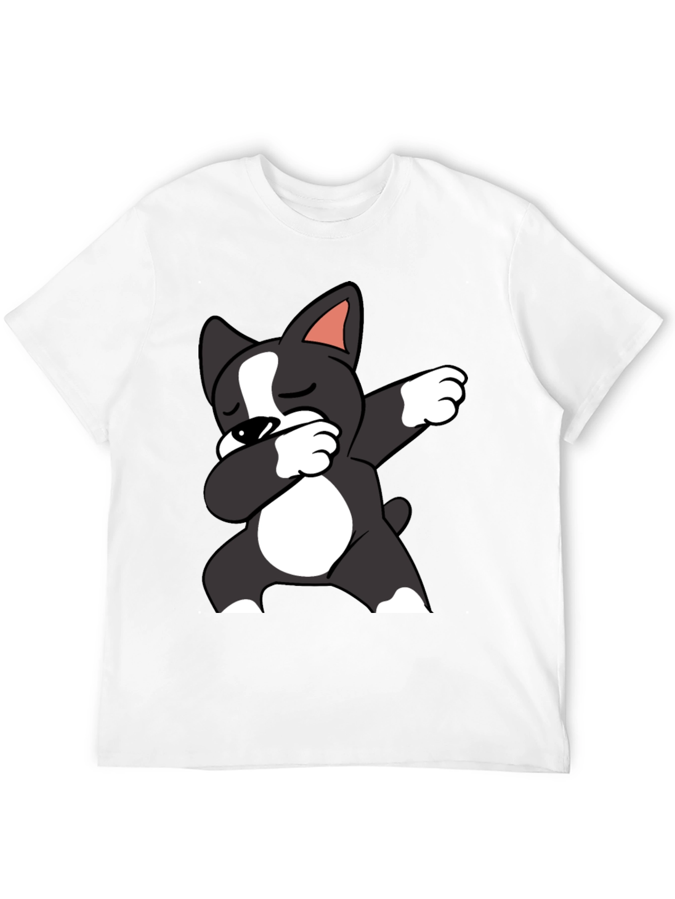 Black Dabbing Dog Graphic Tee - Black Cotton T-Shirt view 12