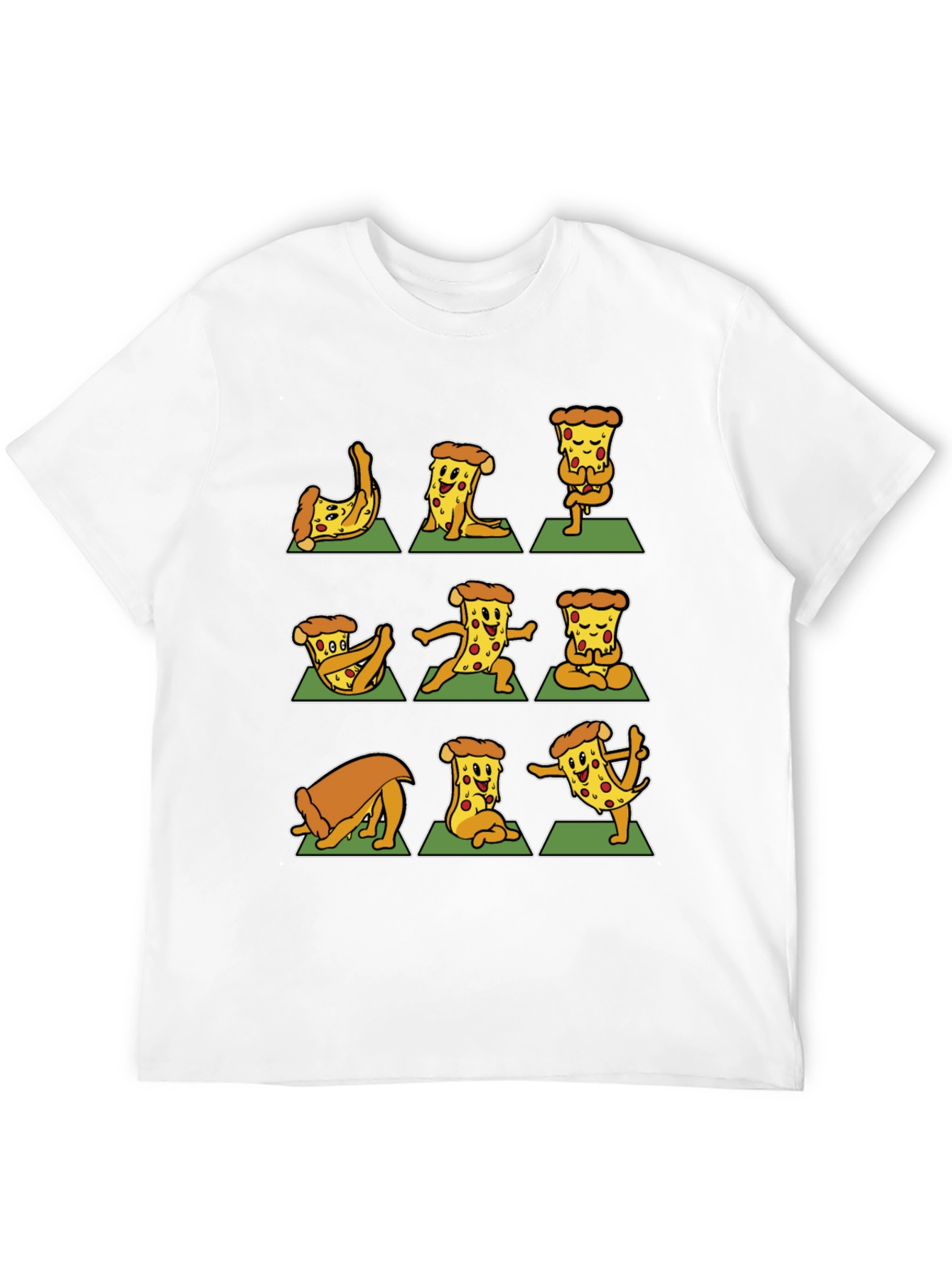 Black Pizza Yoga T-Shirt - Black Graphic Tee view 12