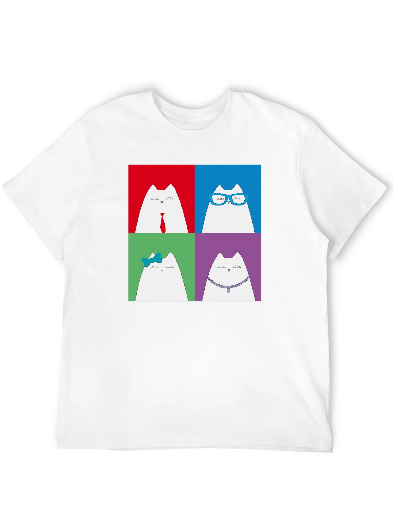 Black Pop Art Cat T-Shirt - Unique Graphic Tee for Cat Lovers view 12