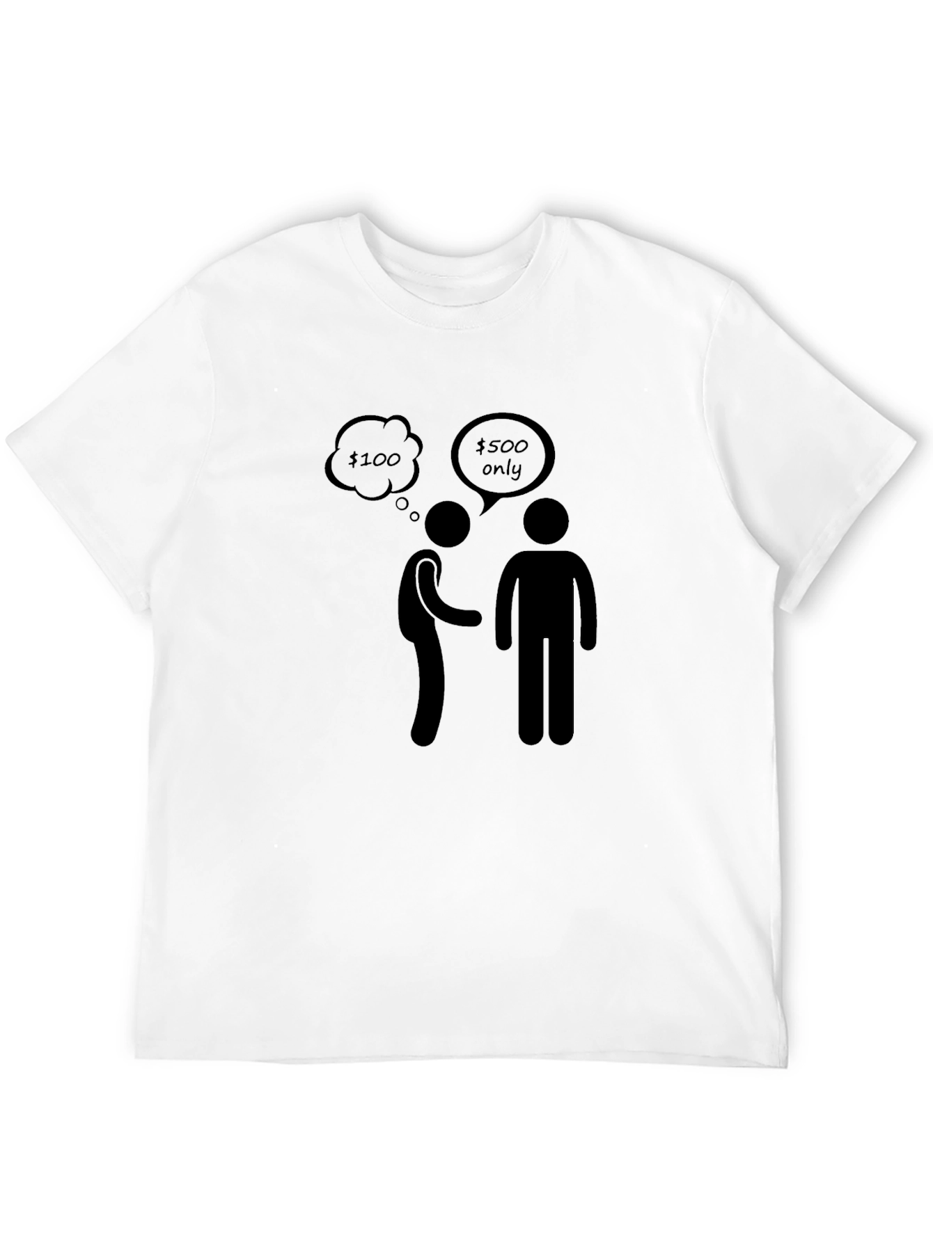 Black Humorous Stick Figure Money T-Shirt view 12