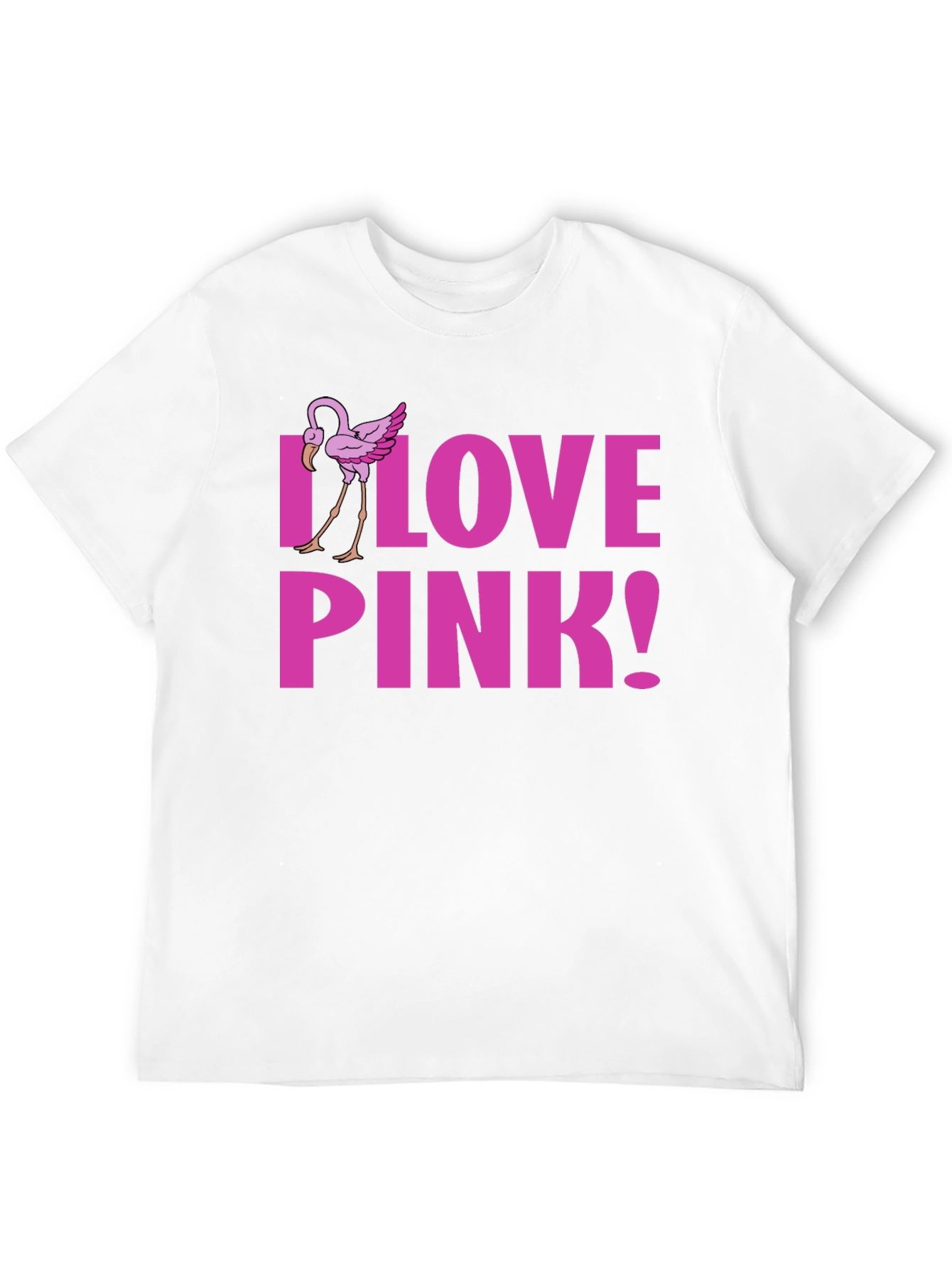 Black I Love Pink! Flamingo Graphic Tee - Black view 12