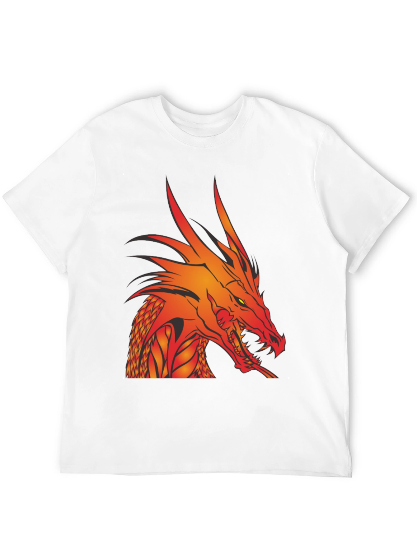 Black Fiery Dragon Graphic T-Shirt - Bold Black Tee view 12