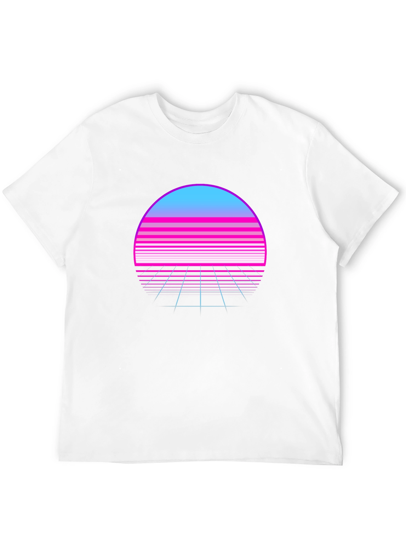 Black Retro Wave Sunset T-Shirt - Synthwave Style view 12
