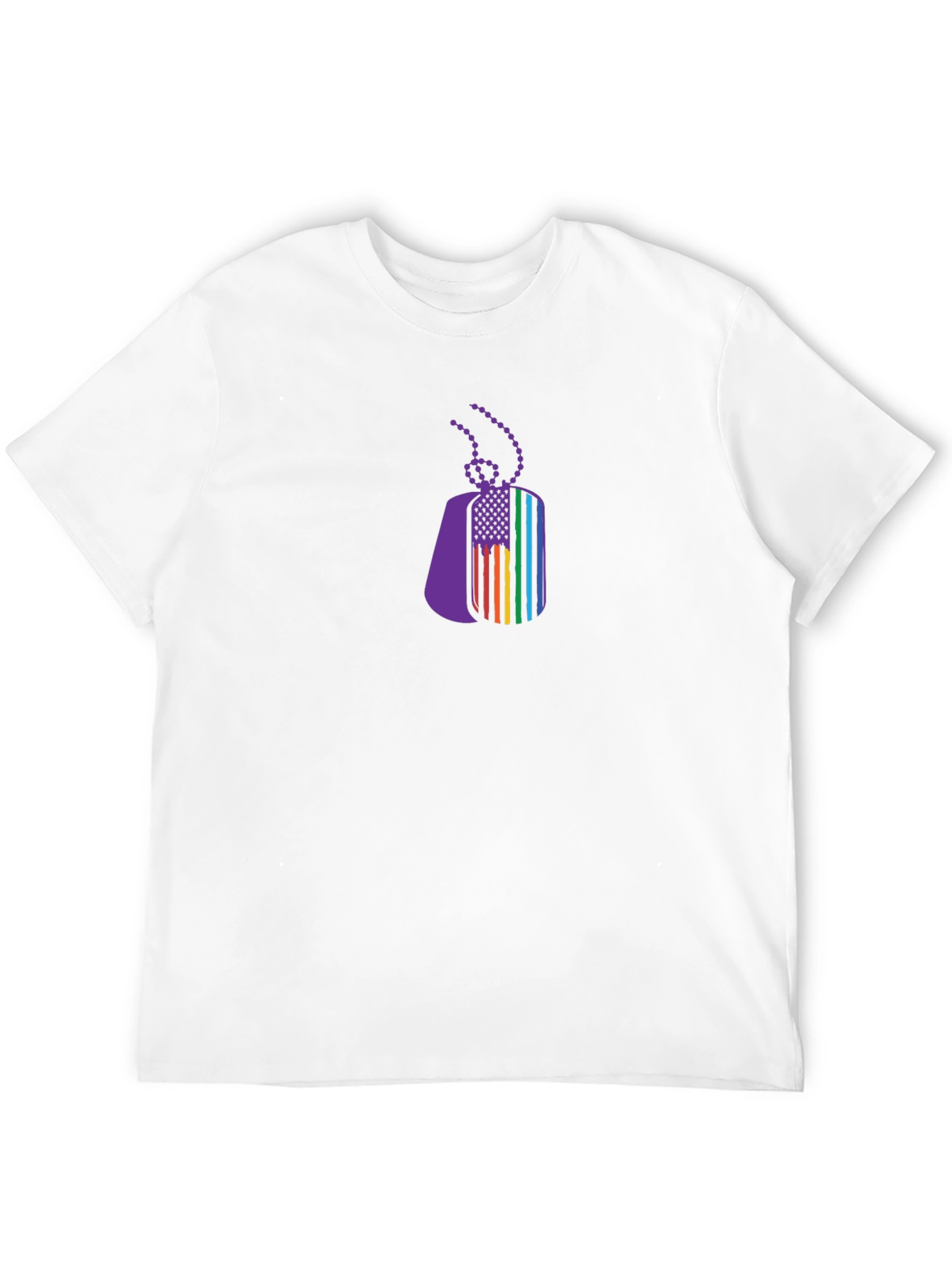 Black Pride Flag Dog Tag Tee - Black Crew Neck view 12