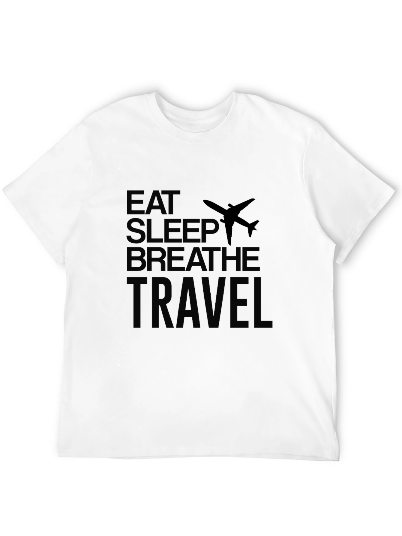 Black Eat Sleep Breathe Travel Black T-Shirt view 12
