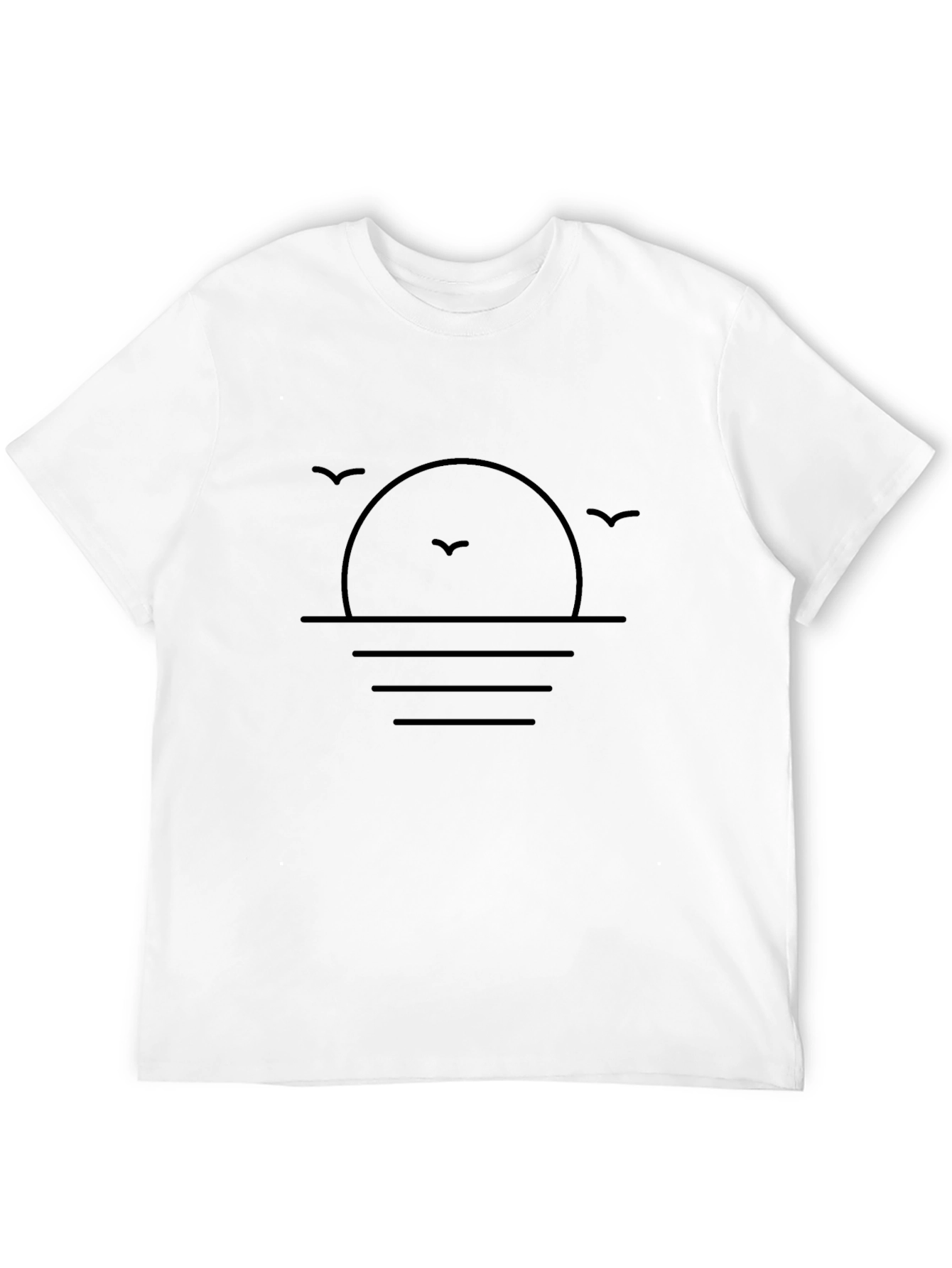 Black Minimalist Sunset Graphic T-Shirt view 12