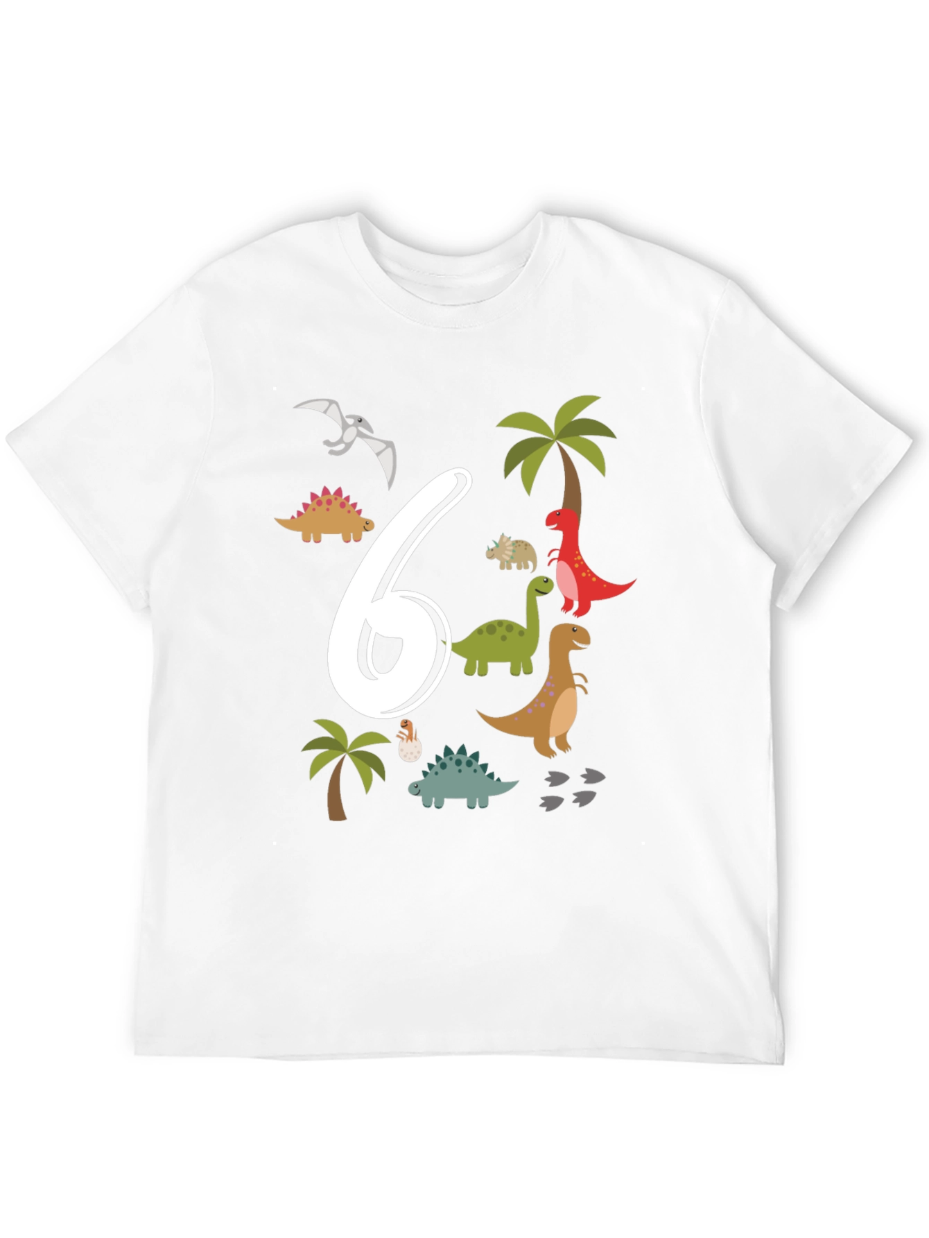 Black Dinosaur 6th Birthday T-Shirt view 12