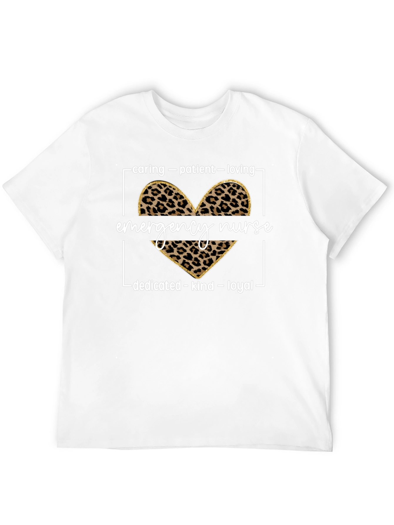 Emergency Nurse Leopard Heart T-Shirt - 12