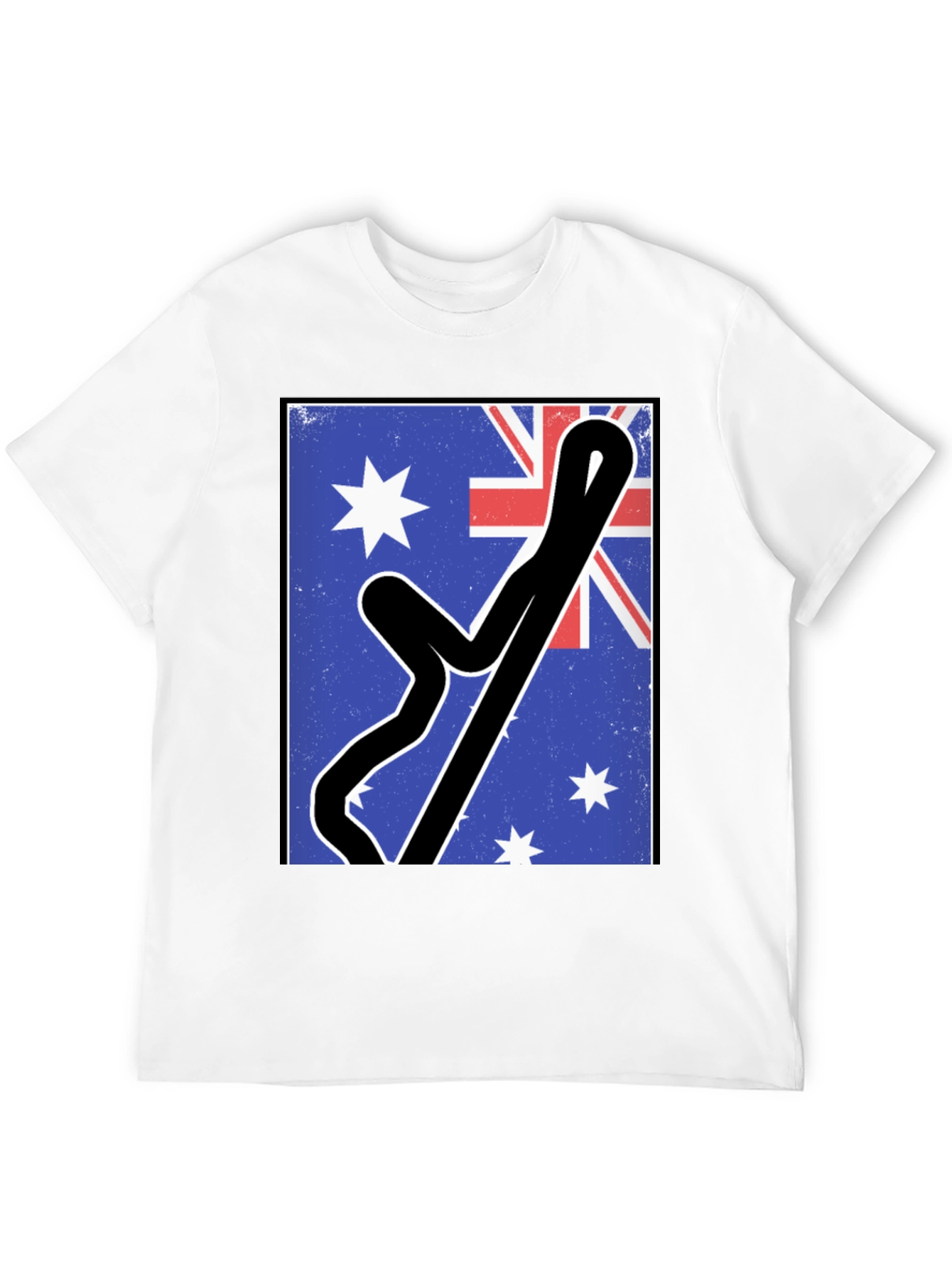 Black Australian Flag Racing Track Tee view 12