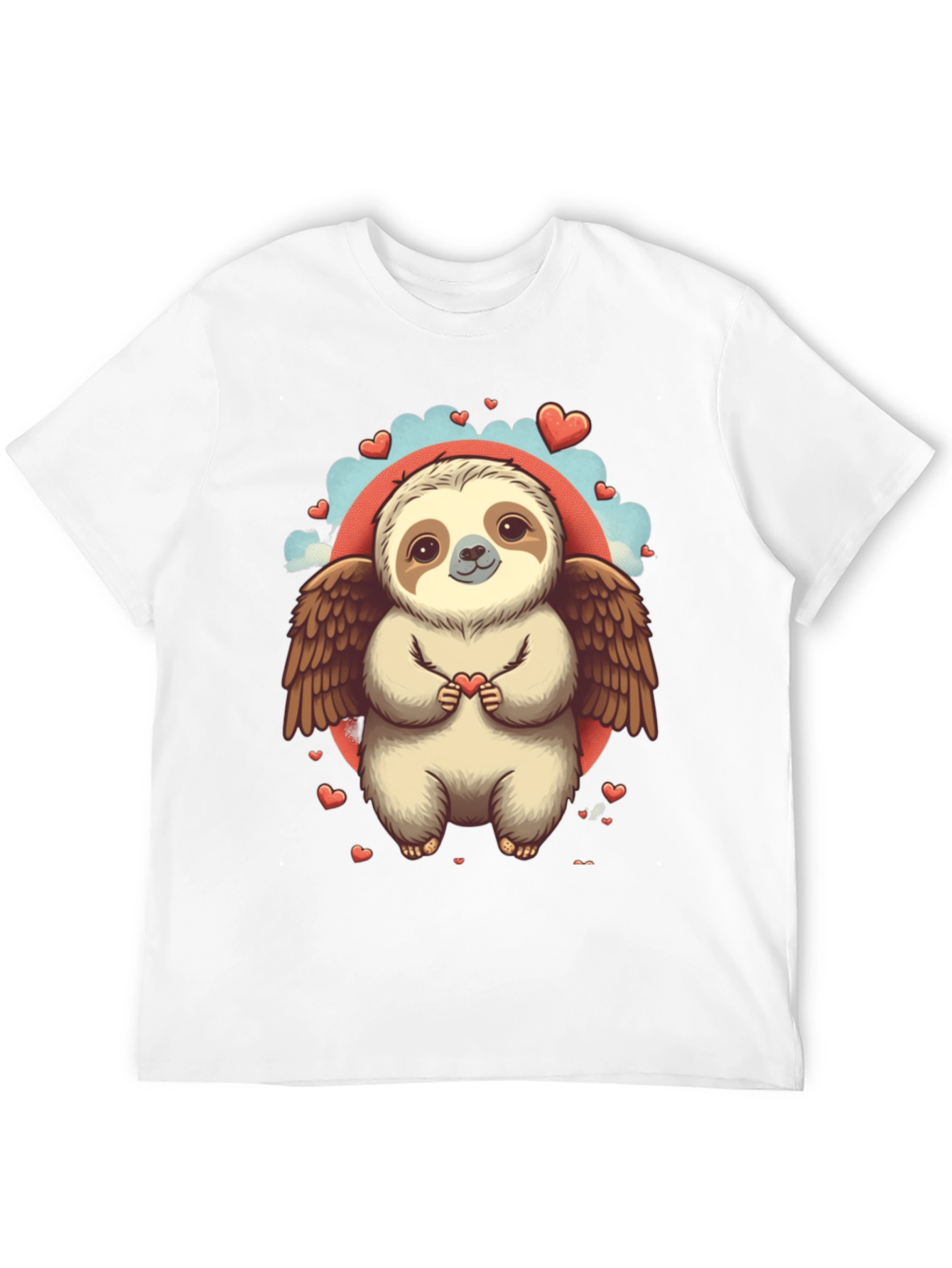Black Sloth Angel Valentine's Day T-Shirt view 12