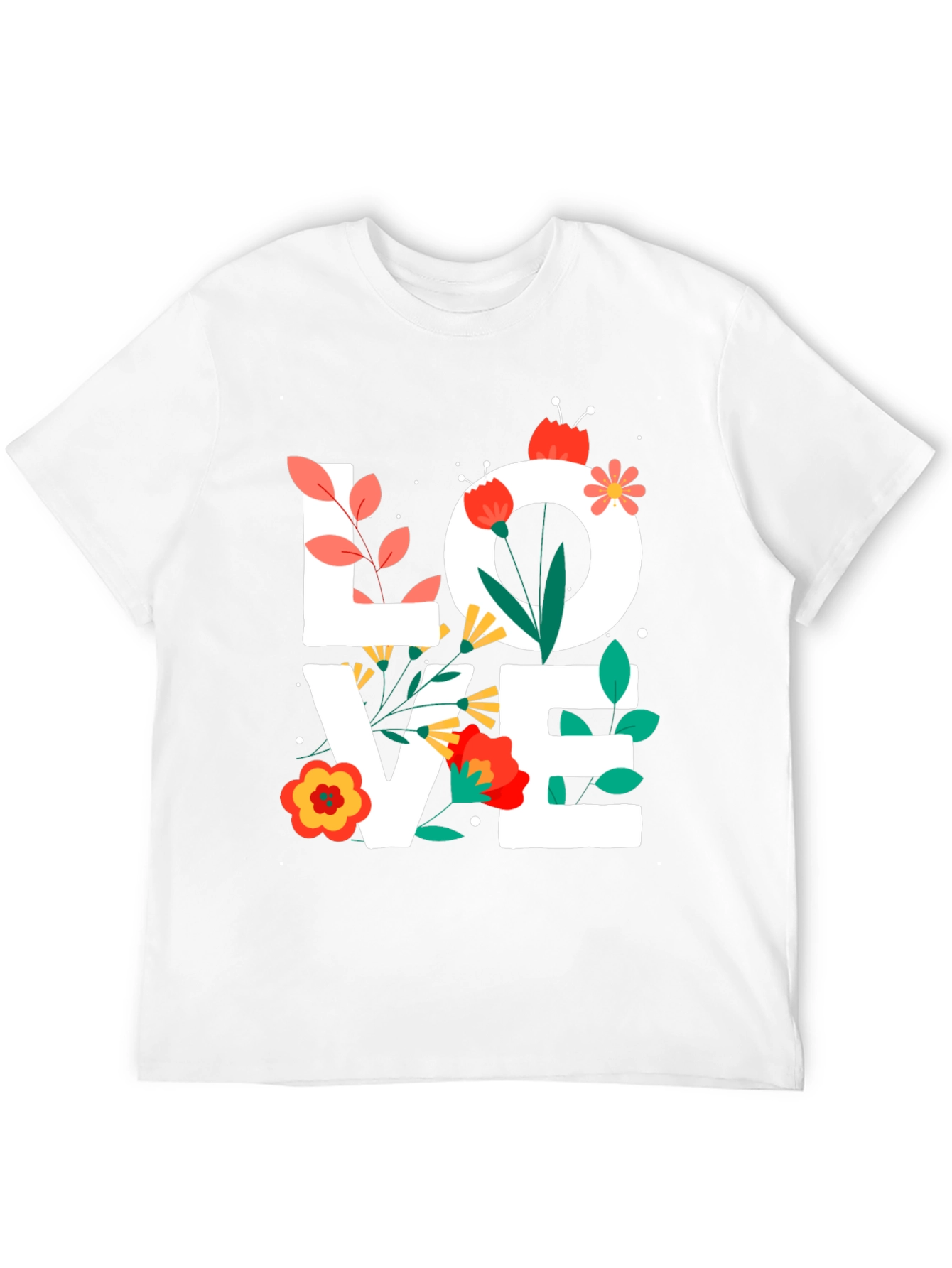 Black Floral LOVE Graphic Tee - Trendy Unisex Shirt view 12