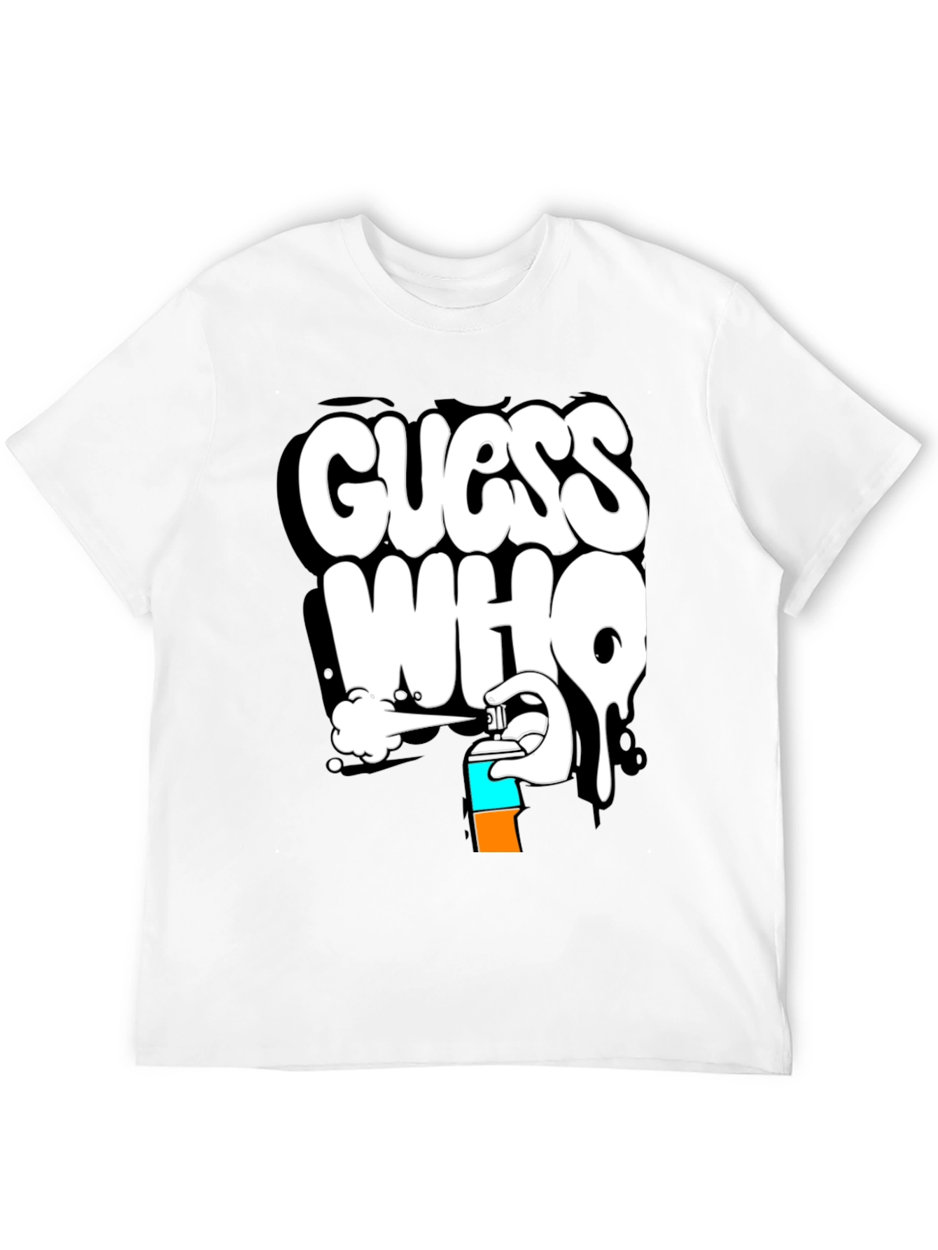 Black Guess Who Graffiti T-Shirt - Black Cotton Graphic Tee view 12