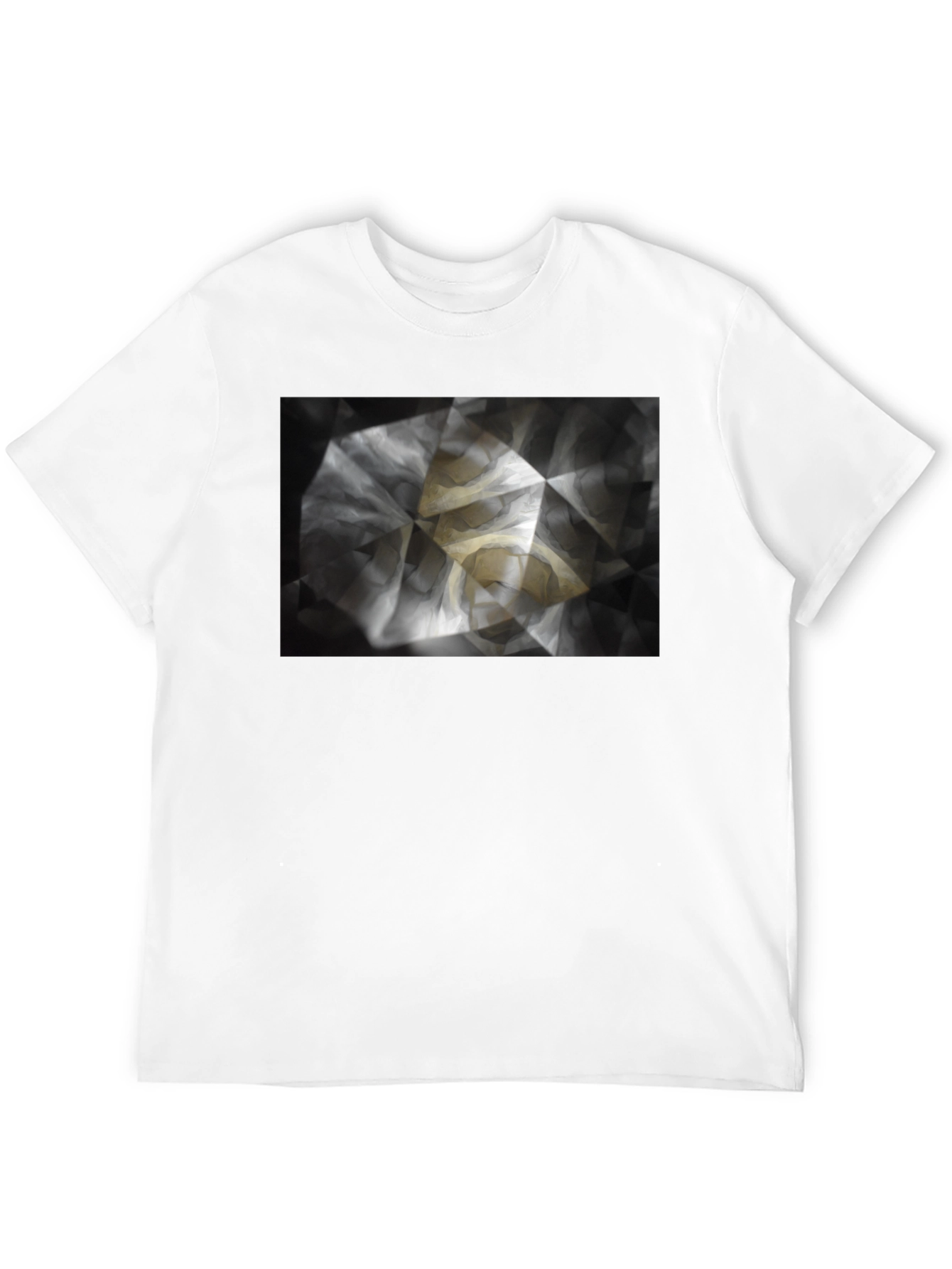 Black Abstract Geometric Print Black T-Shirt view 12