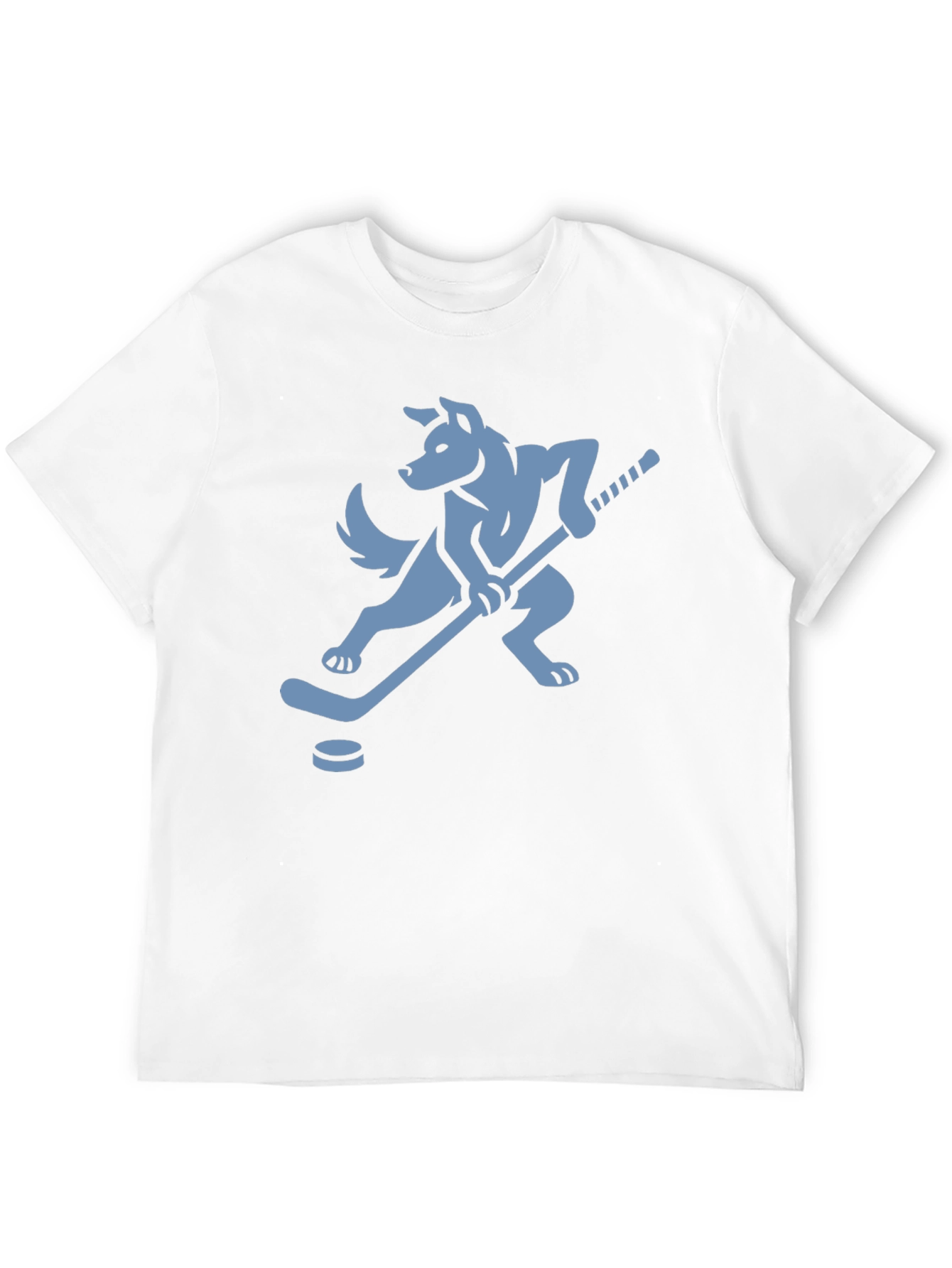 Black Hockey Dog T-Shirt - Black Tee with Canine Athlete Graphic view 12