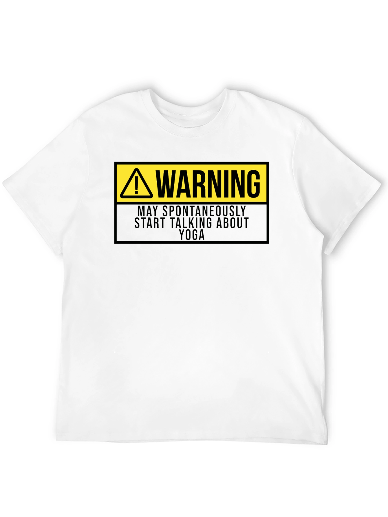 Black Warning: May Spontaneously Talk Yoga T-Shirt view 12