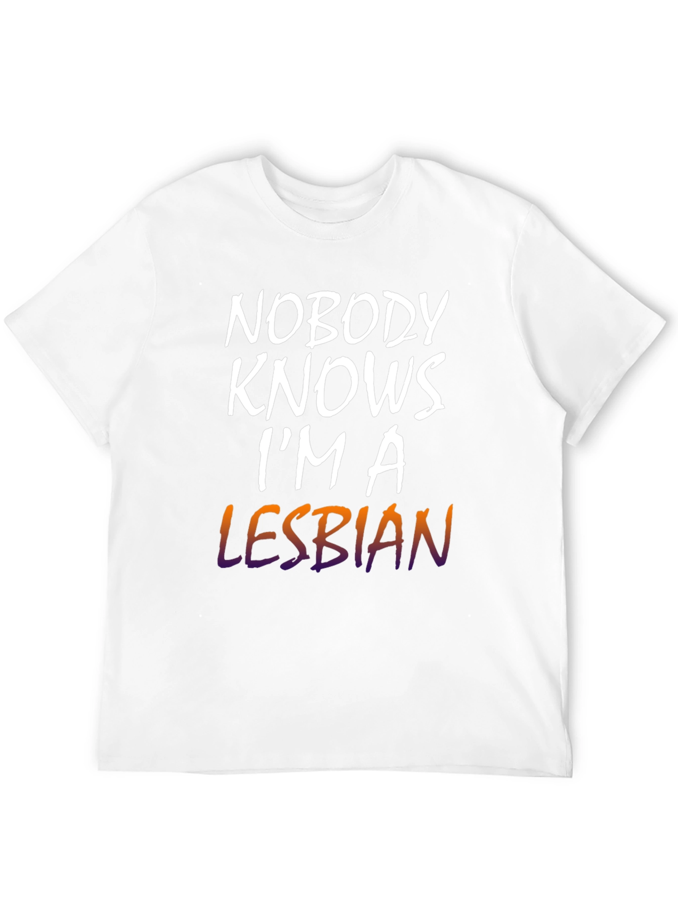 Black Nobody Knows I'm a Lesbian T-Shirt view 12
