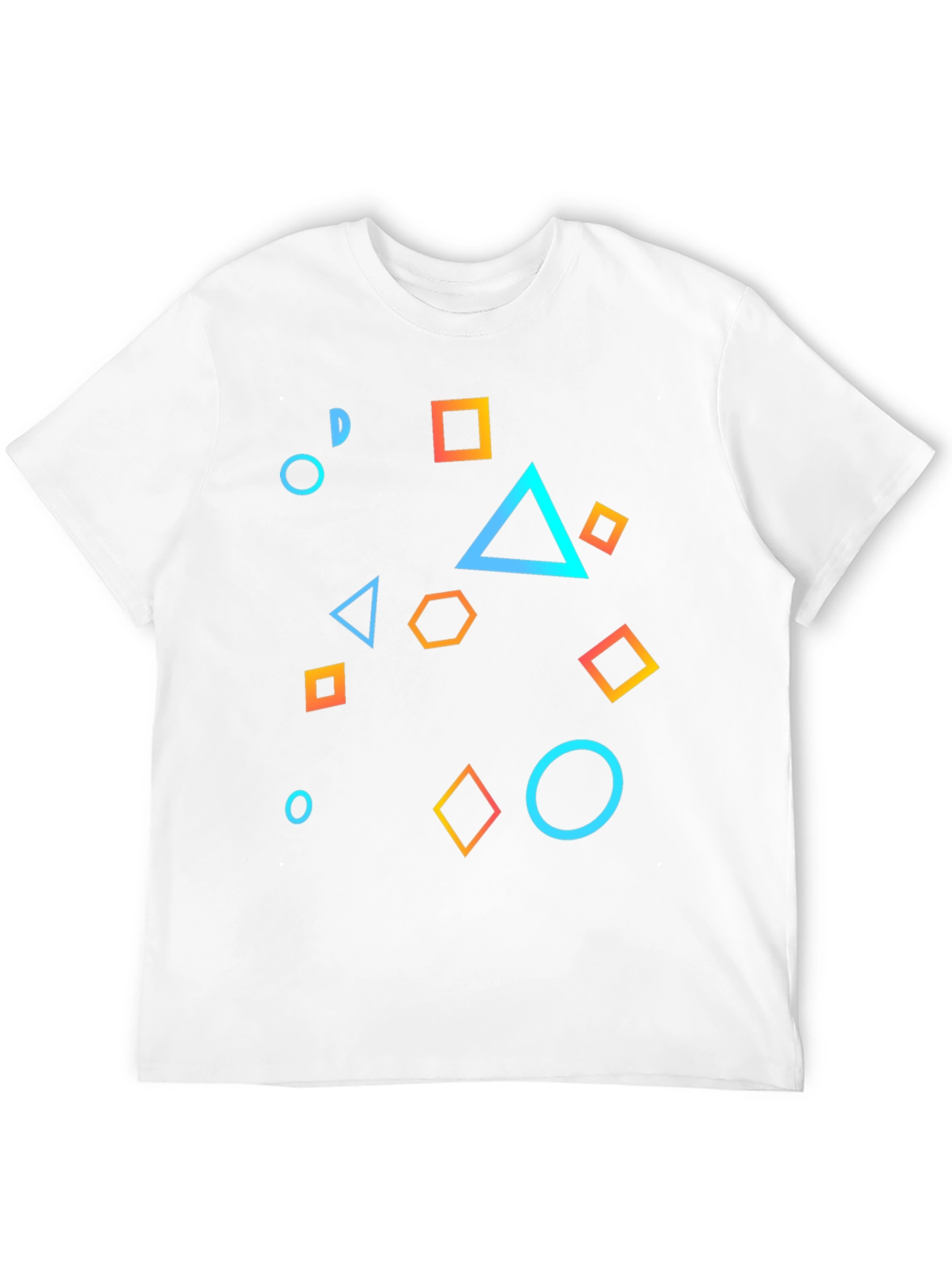 Black Geometric Shapes Black T-Shirt view 12