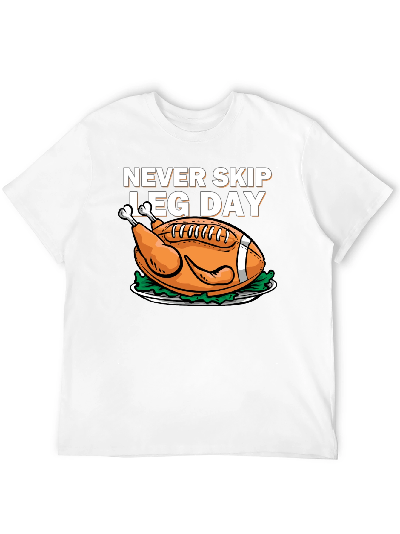 Black Never Skip Leg Day Football Turkey T-Shirt view 12