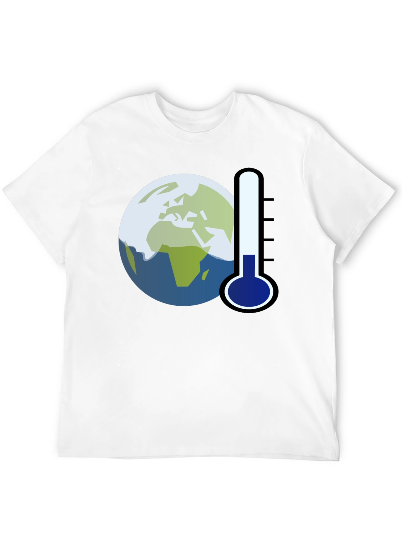 Black Global Warming Tee: Earth Thermometer Graphic T-Shirt view 12