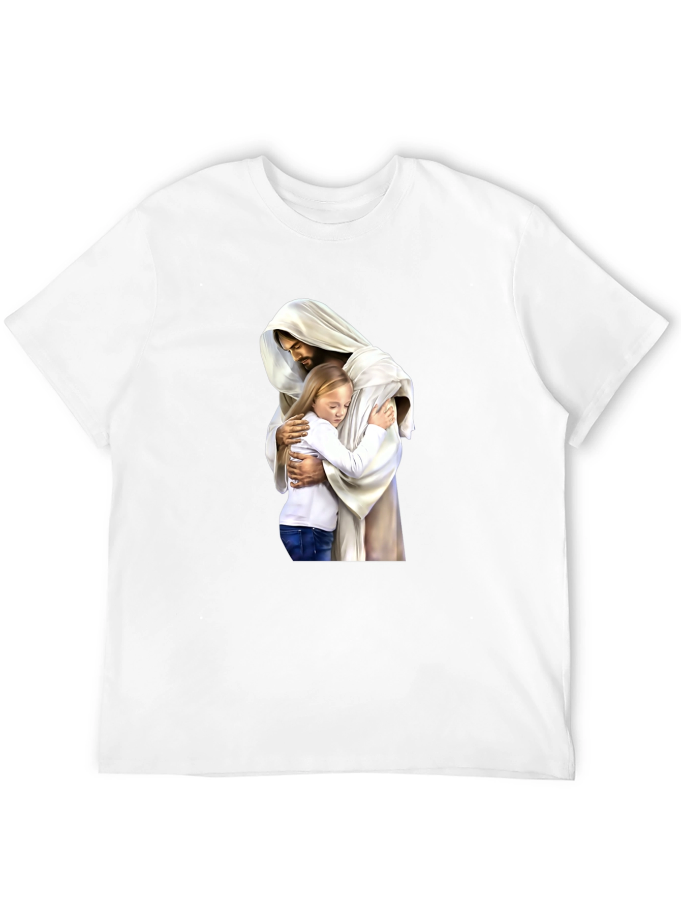 Black Jesus Hugging Child Graphic T-Shirt view 12