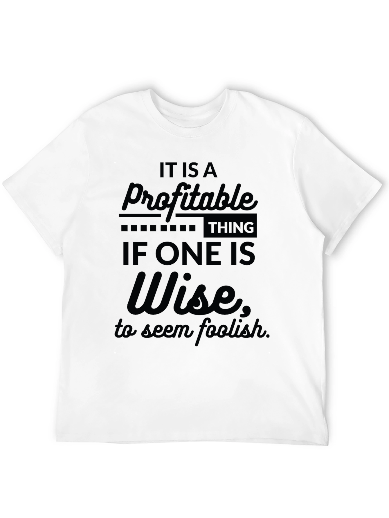 Black Profitable Wisdom Tee - Black Crew Neck T-Shirt for Men view 12