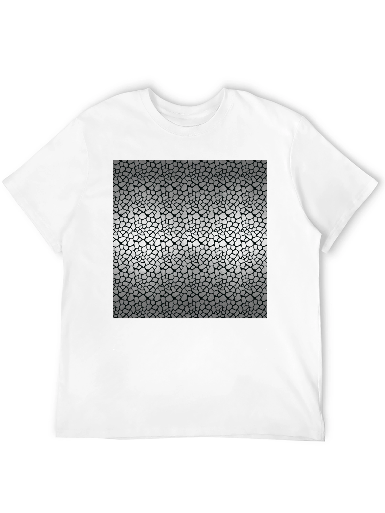 Black Mosaic Print Black T-Shirt view 12