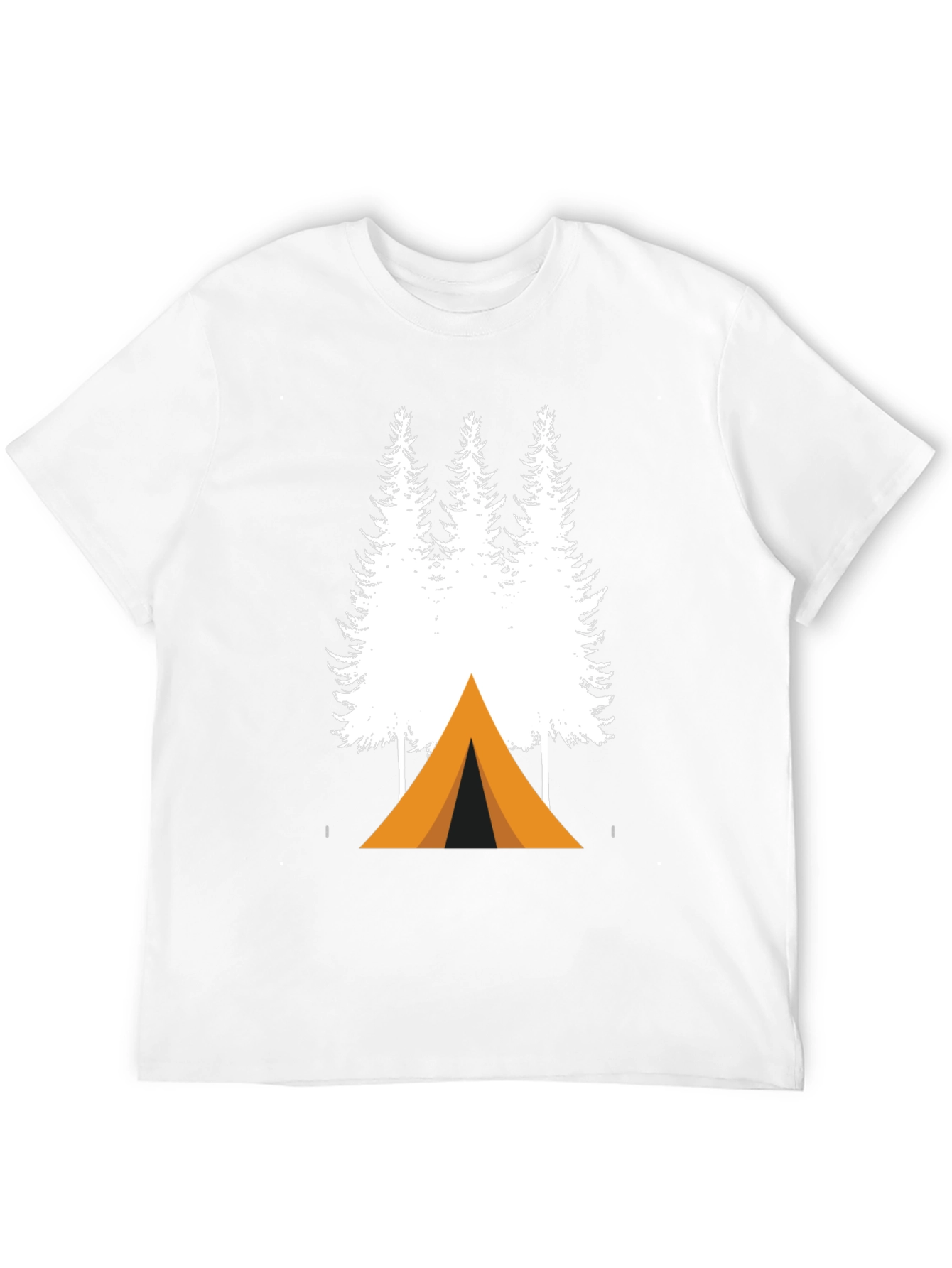 Black Camping Trees Graphic Tee - Adventure Ready T-Shirt view 12