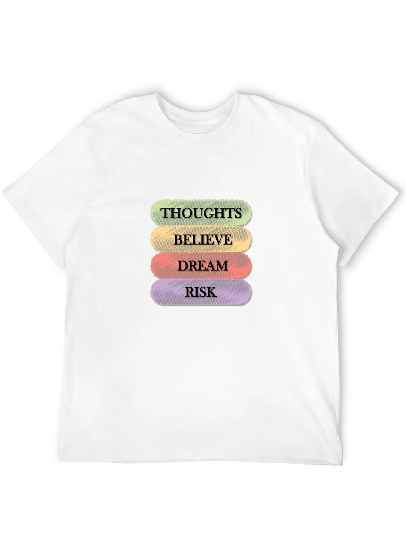 Black Thoughts, Believe, Dream, Risk Graphic Tee view 12