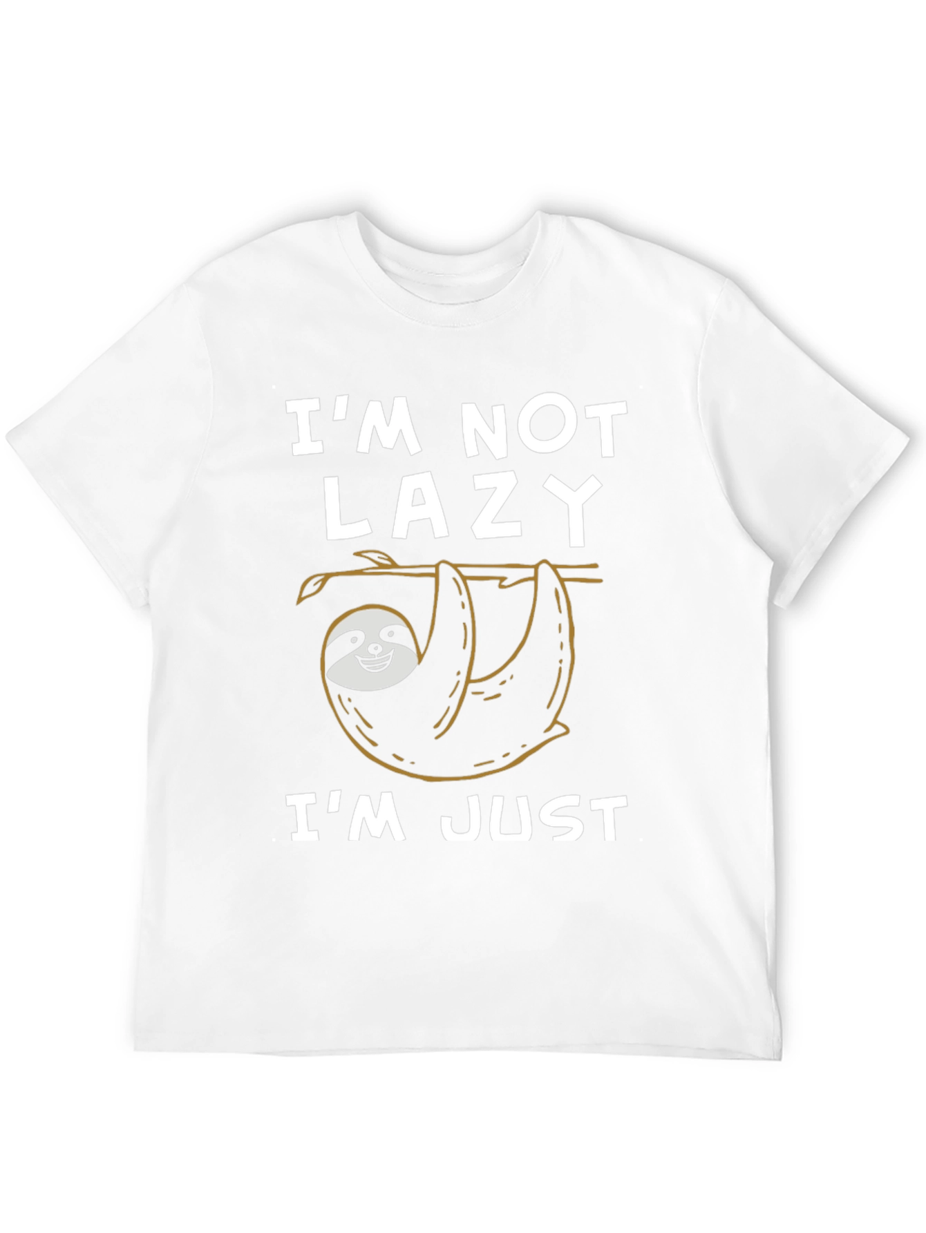 Black Funny Sloth T-Shirt - I'm Not Lazy, I'm Just Hanging Out! view 12