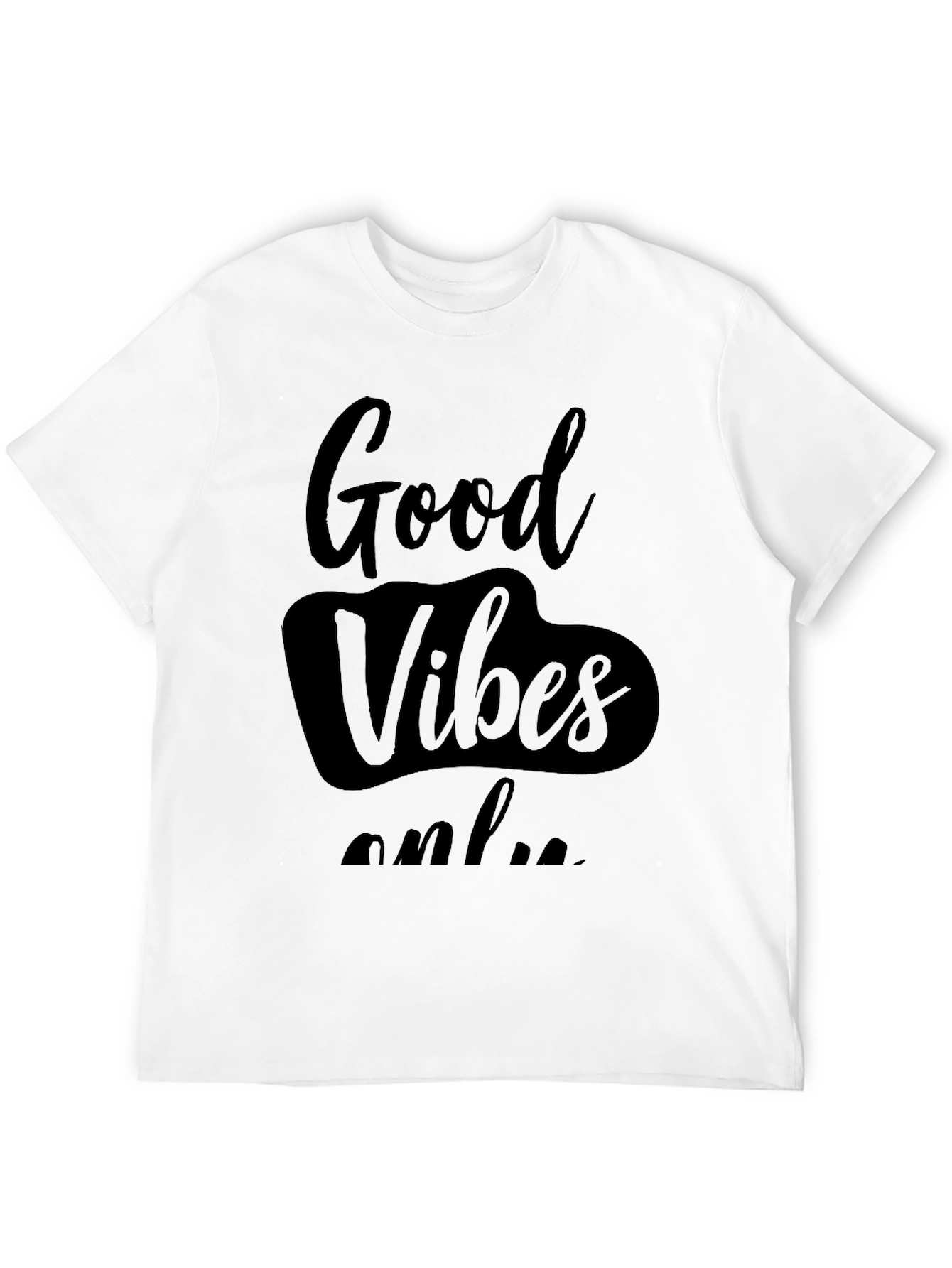 Black Good Vibes Only Black Graphic T-Shirt view 12