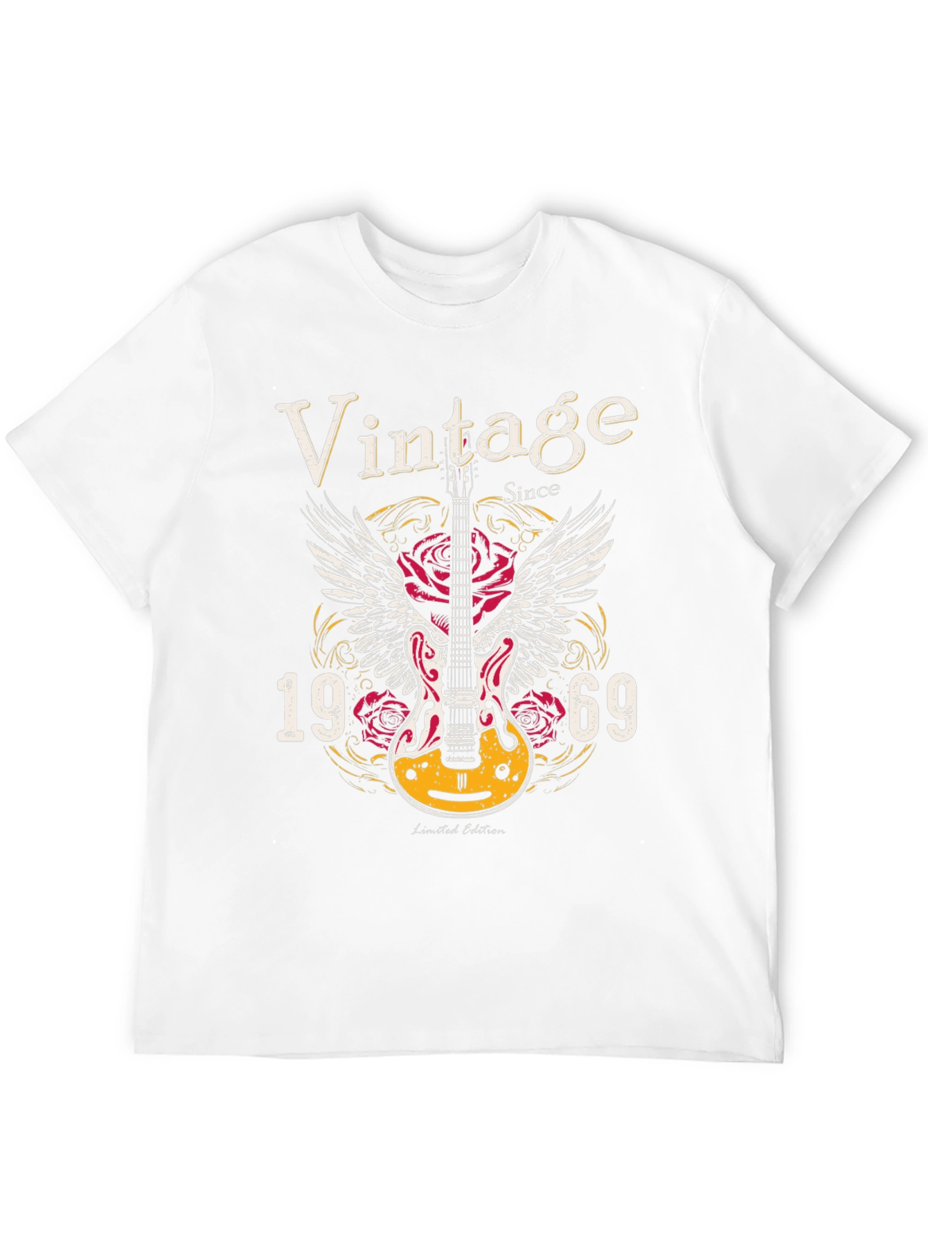 Black Vintage 1969 Guitar Graphic T-Shirt view 12