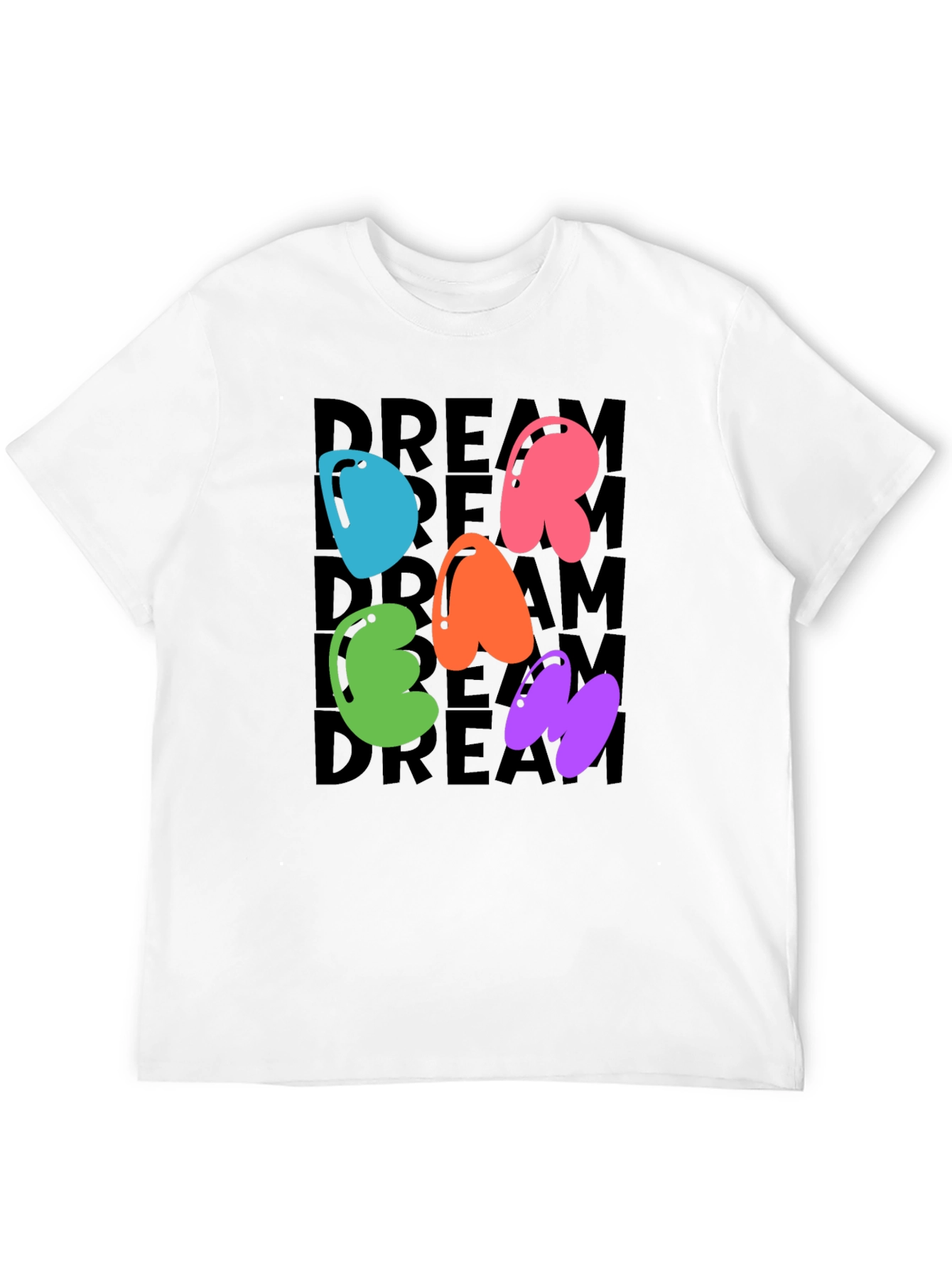 Black Dreamy Letter Graphic Crew Neck Tee view 12