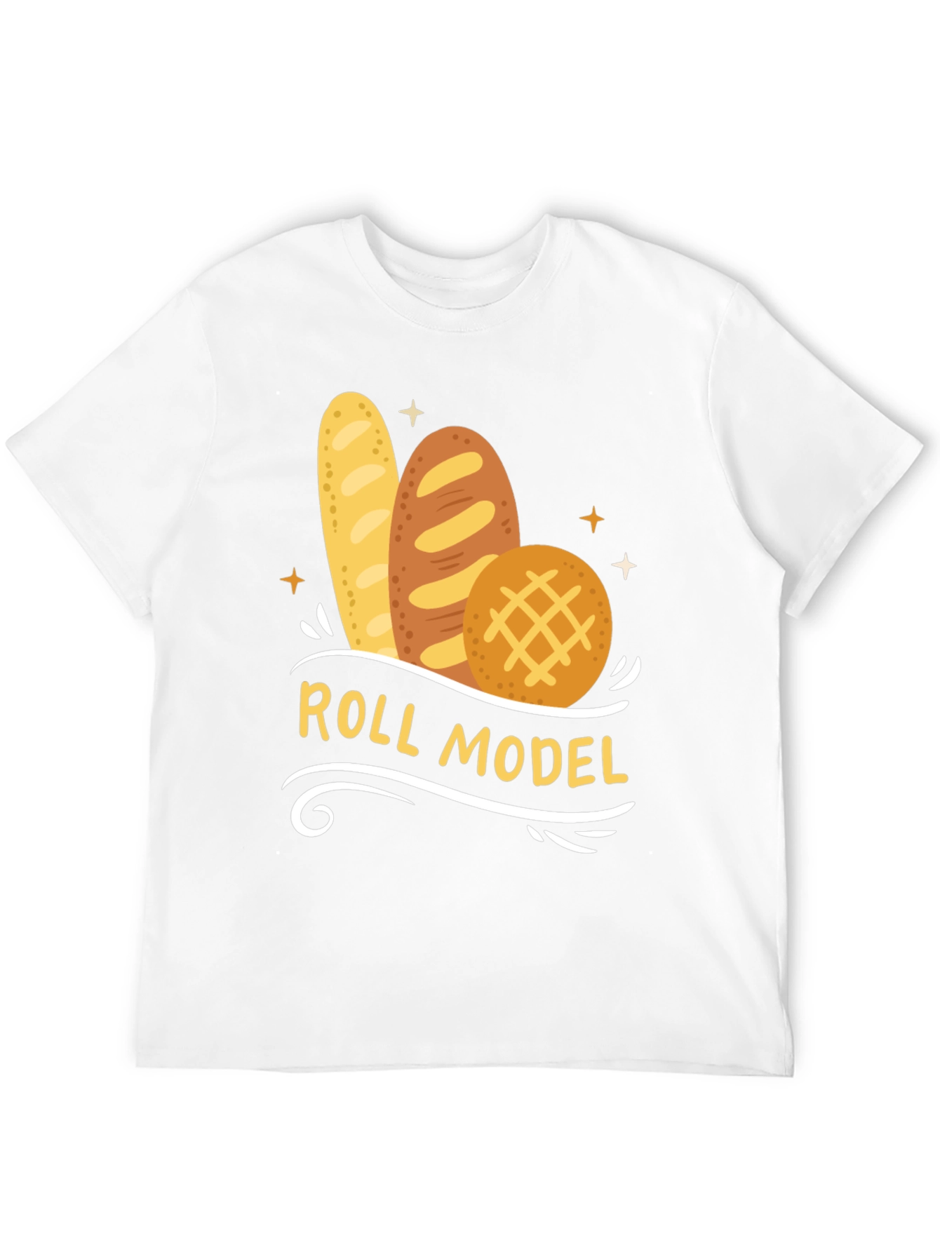 Black Roll Model Graphic T-Shirt - Funny Bread Pun Tee view 12
