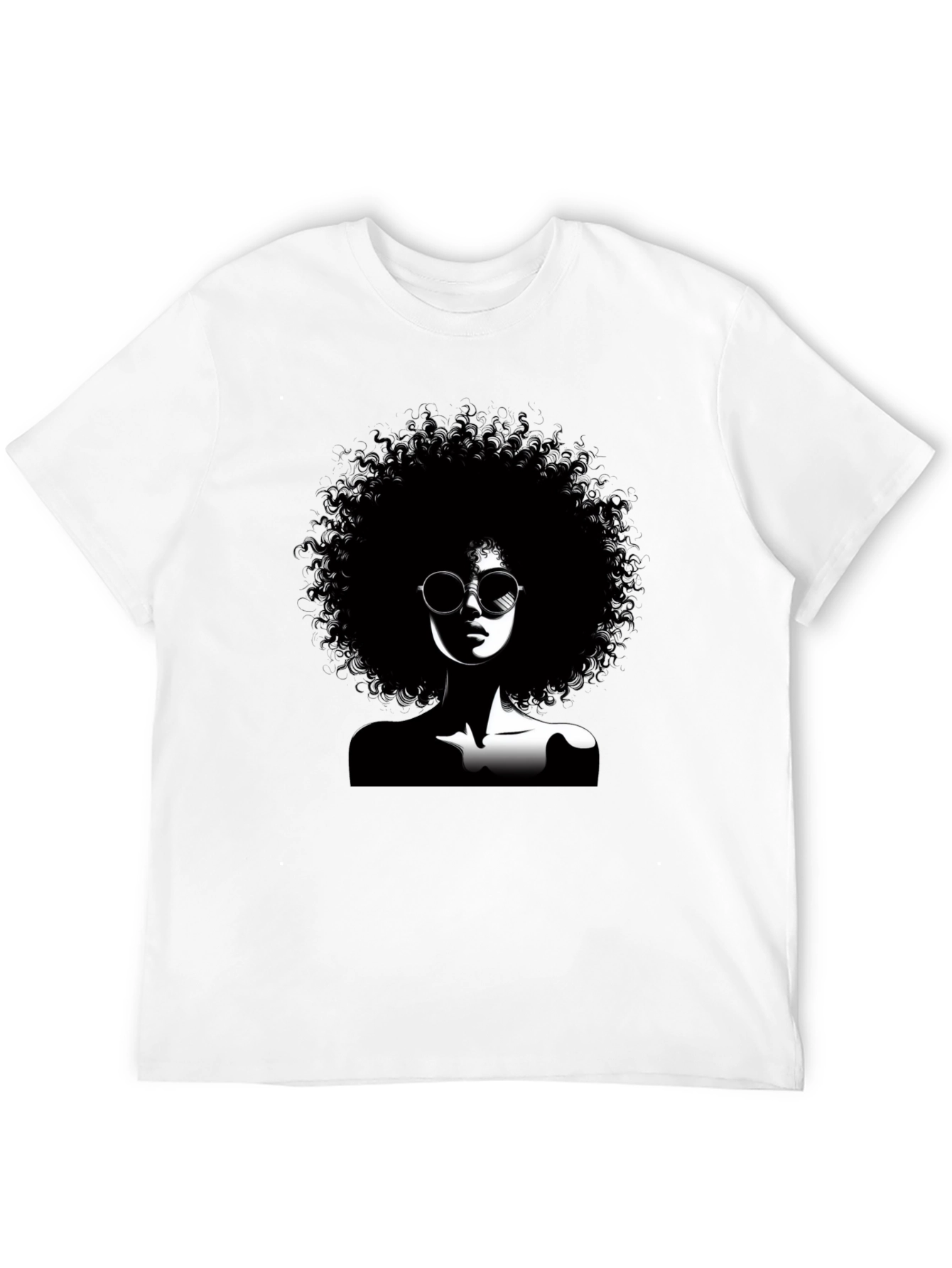 Black Afro Silhouette Graphic T-Shirt - Unisex Cotton Tee view 12