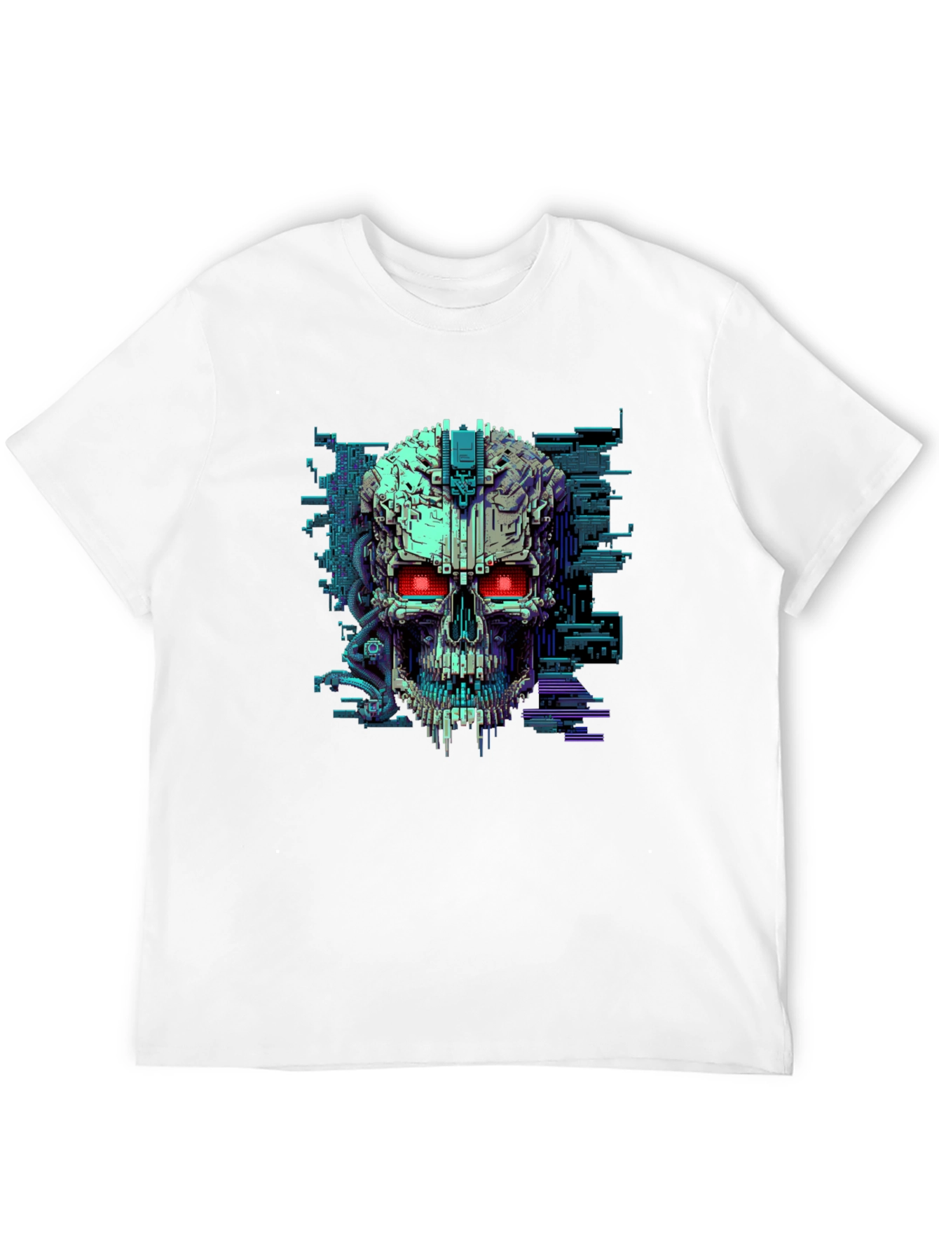 Black Cyber Skull T-Shirt - Futuristic Techwear view 12