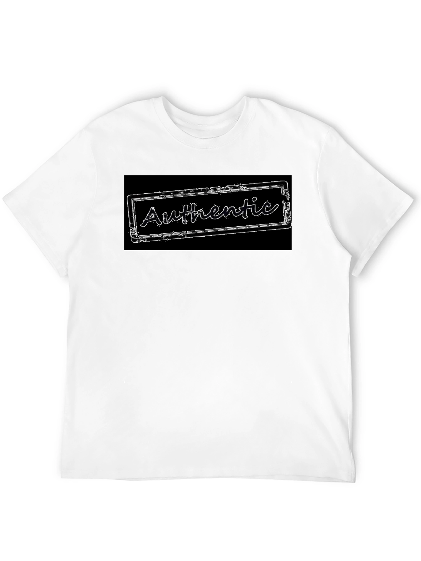 Black Authentic Stamp Graphic Tee - Black Cotton Blend T-Shirt view 12