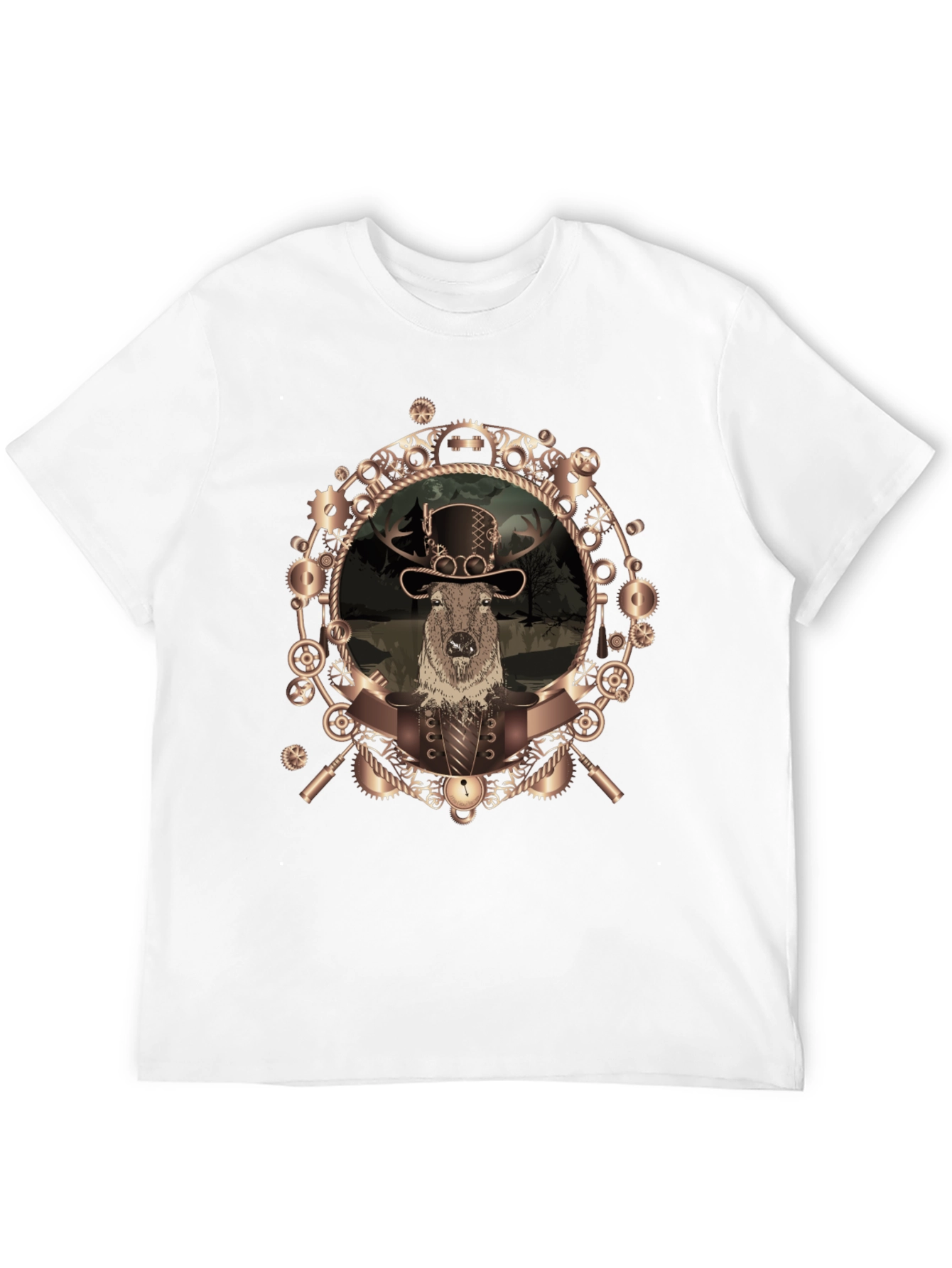 Black Steampunk Beaver T-Shirt - Unique Graphic Tee view 12