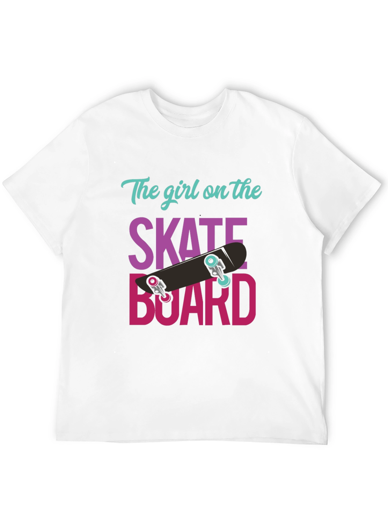 Black Skateboard Girl T-Shirt - Cool Graphic Tee view 12