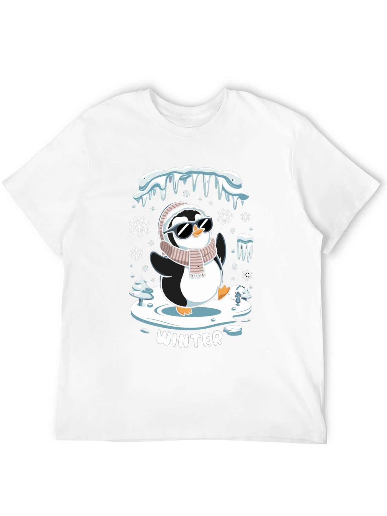 Black Winter Penguin T-Shirt - Cool Holiday Apparel view 12