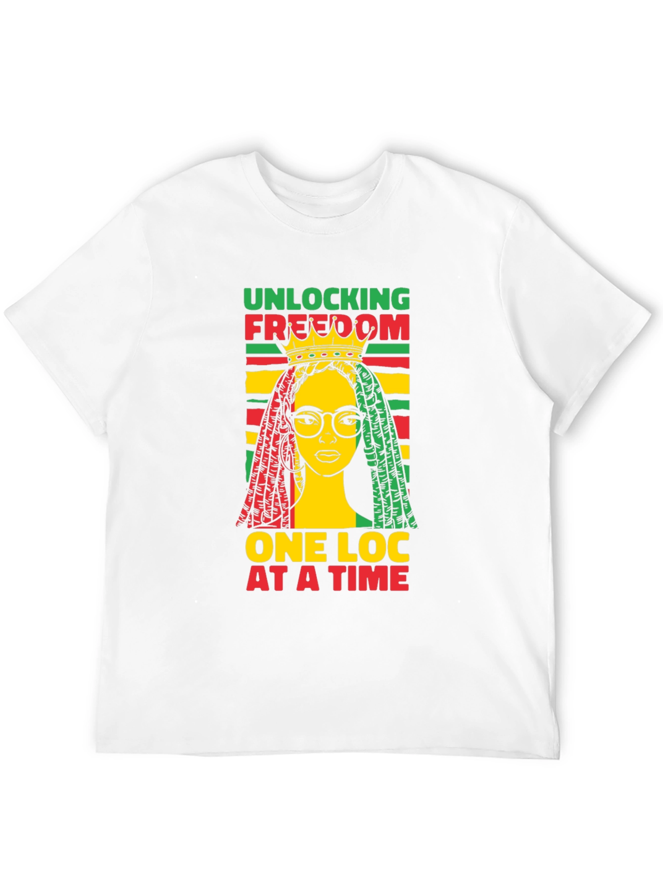 Black Unlocking Freedom Tee - Rasta Loc Design view 12