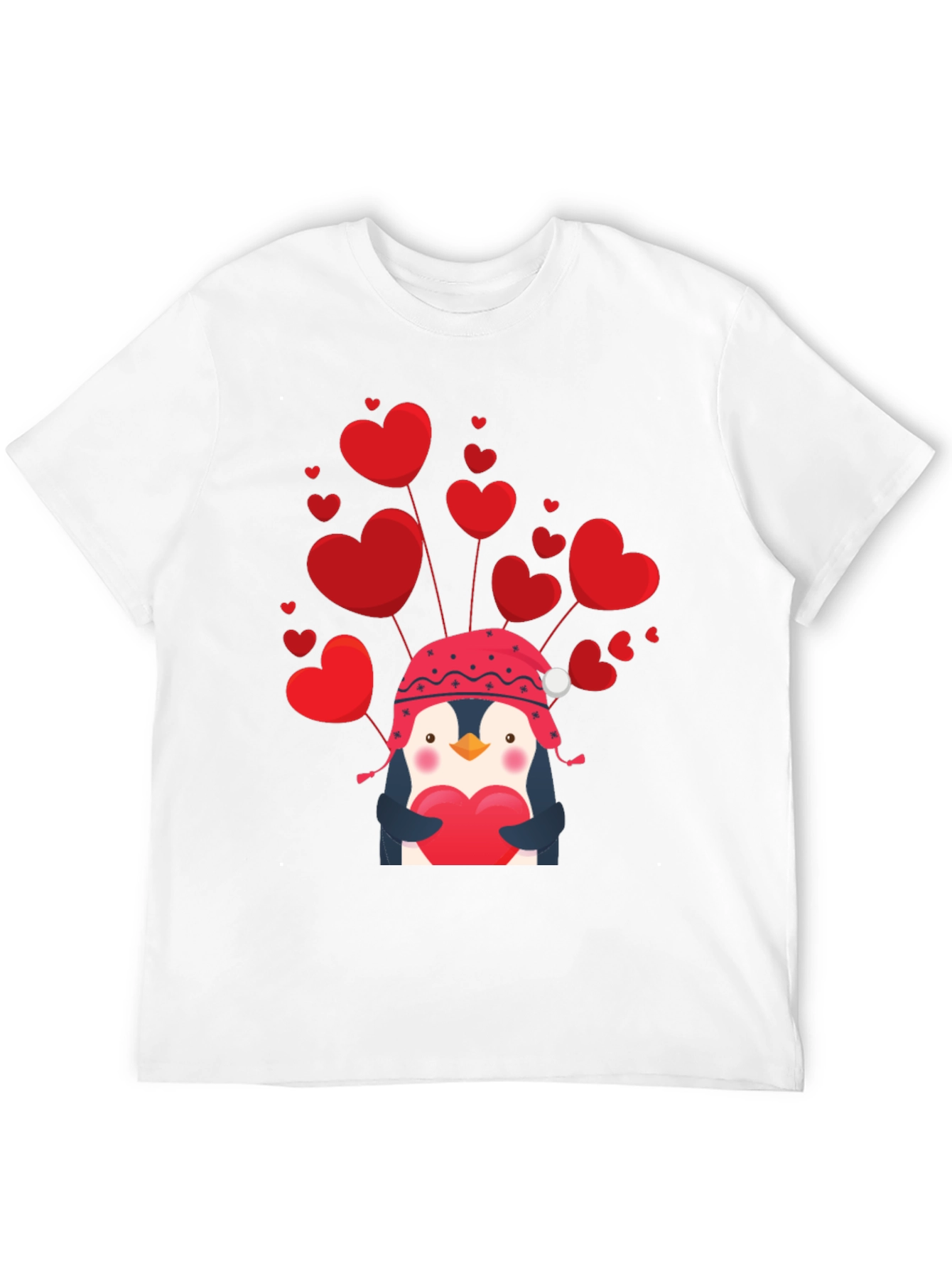 Black Valentine's Penguin Heart T-Shirt view 12