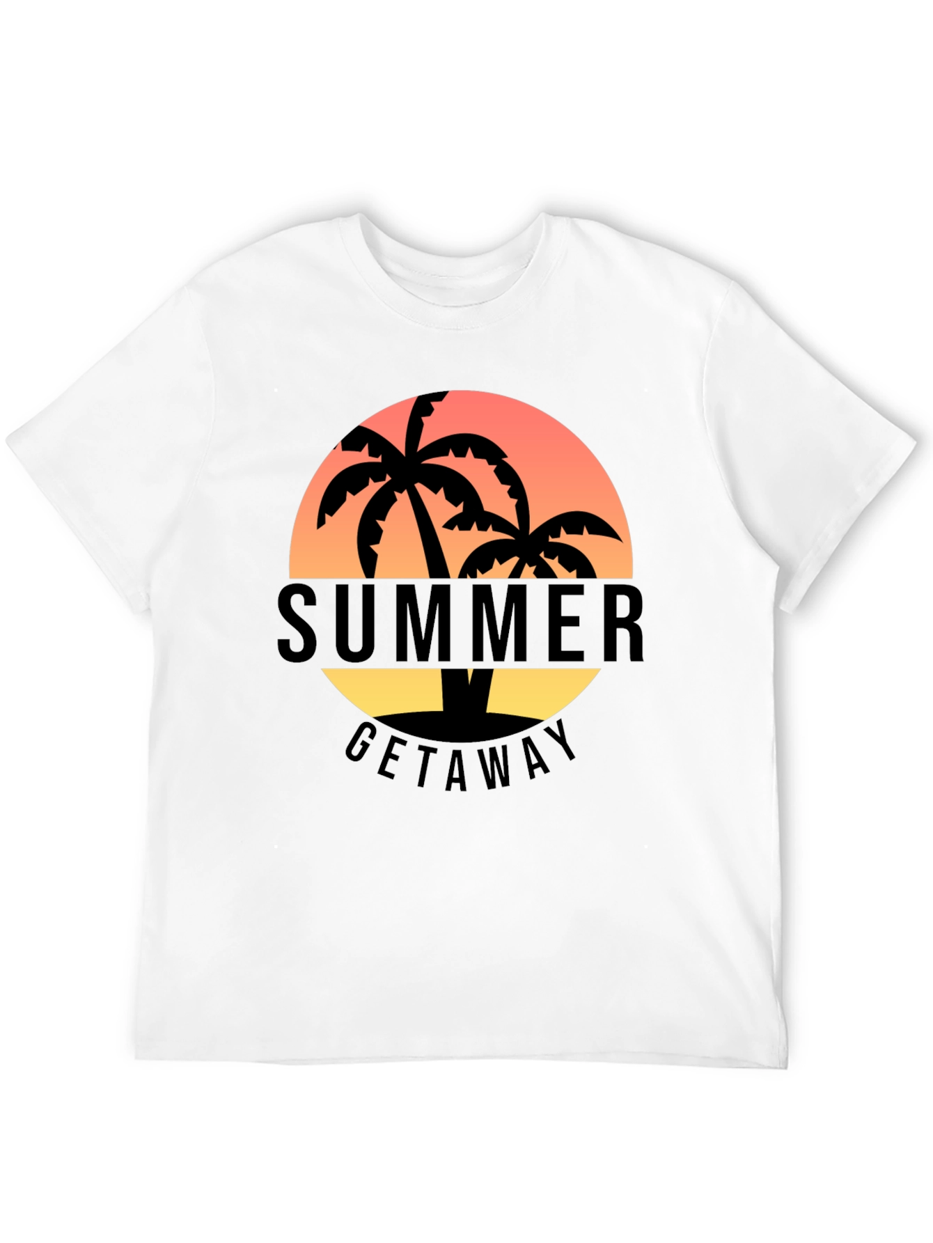 Black Summer Getaway Palm Tree Graphic T-Shirt view 12