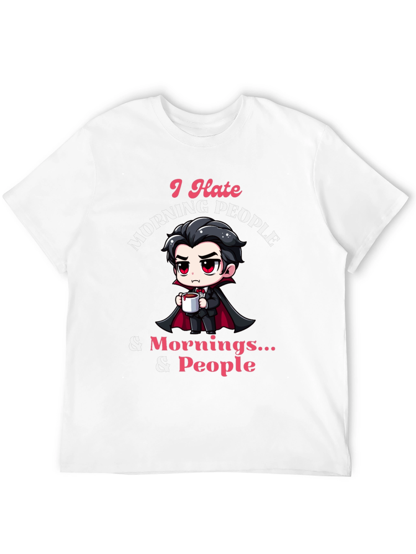 Black I Hate Morning People Black T-Shirt view 12